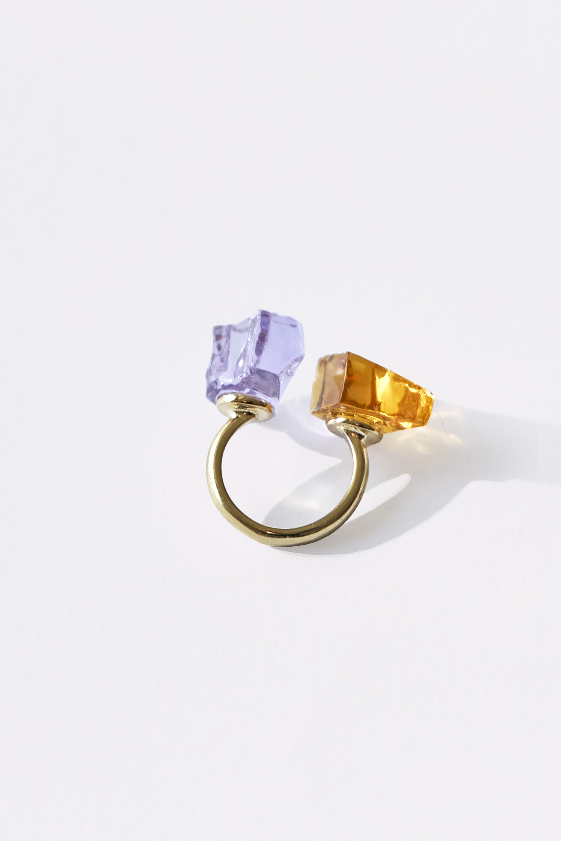Meteore — Anello in Cristallo Forgiato a Mano, Oro