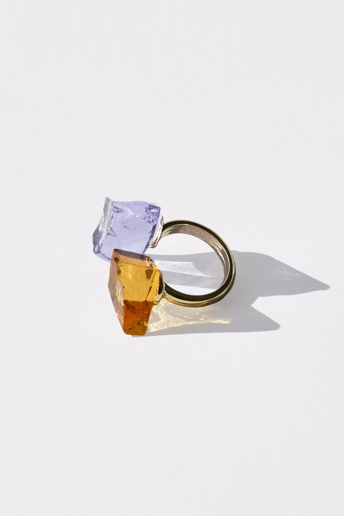 Meteore — Anello in Cristallo Forgiato a Mano, Oro