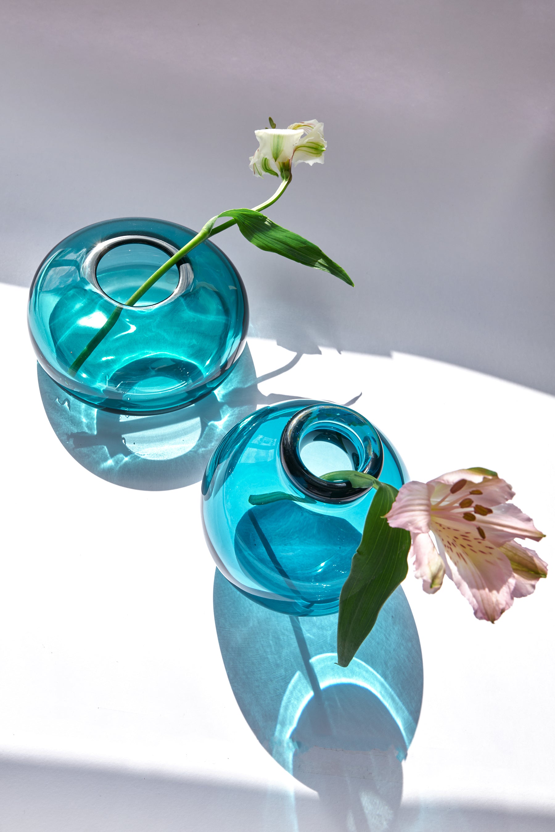 Giglio — Hand-Blown Crystal Vase, Two-Piece, Compact