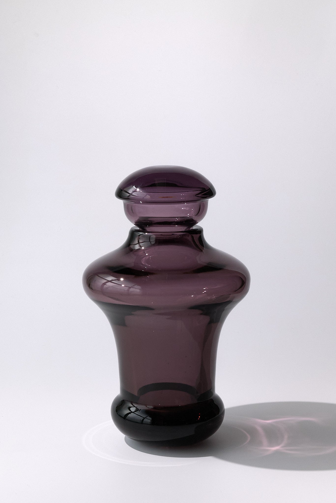 Murano — Hand-Blown Crystal Vase, Two-Piece Mauve