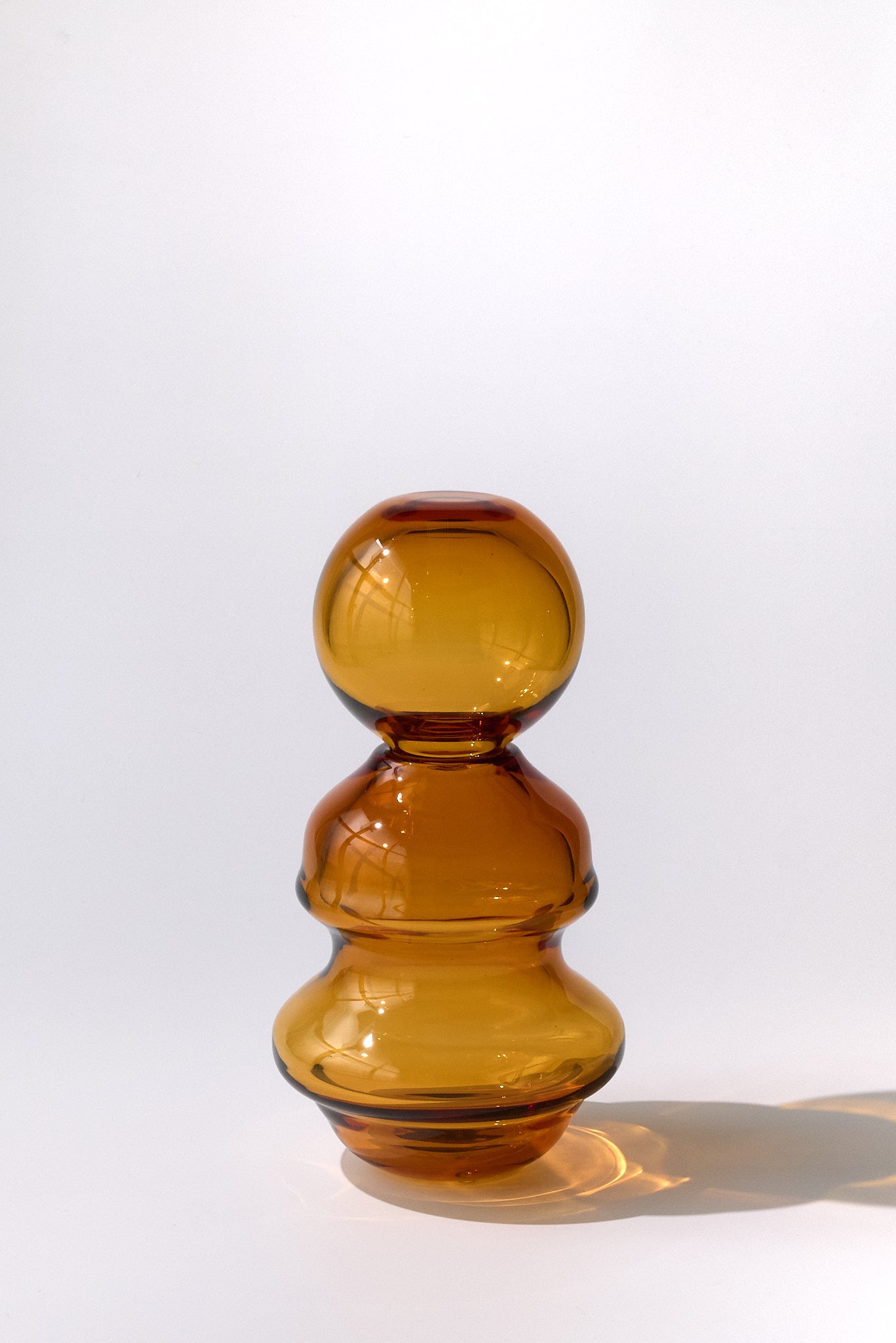Palmaria — Vaso in Cristallo Soffiato a Mano, Due Pezzi Impilati