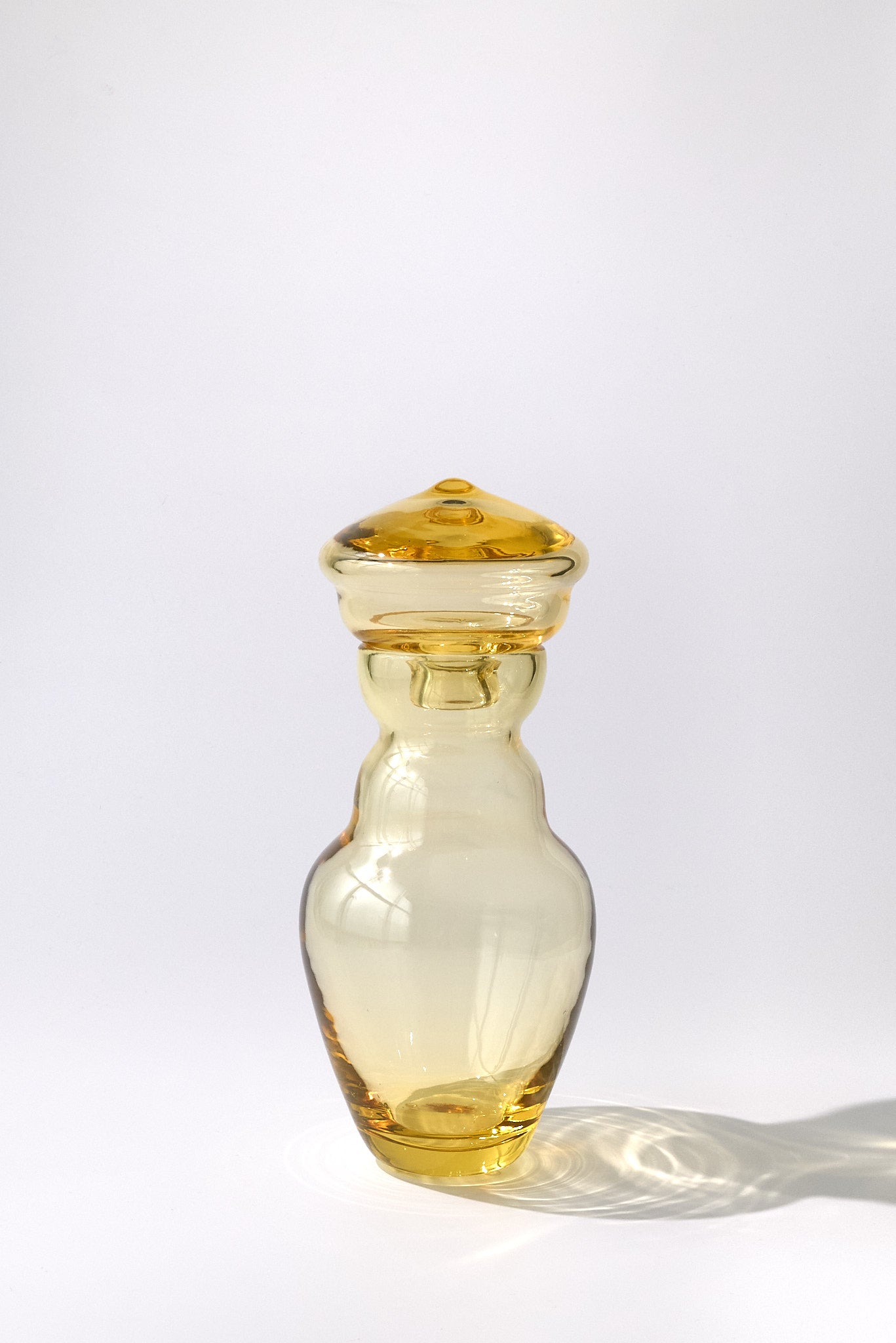 Modica — Vaso in Cristallo Soffiato a Mano, Due Pezzi, Giallo