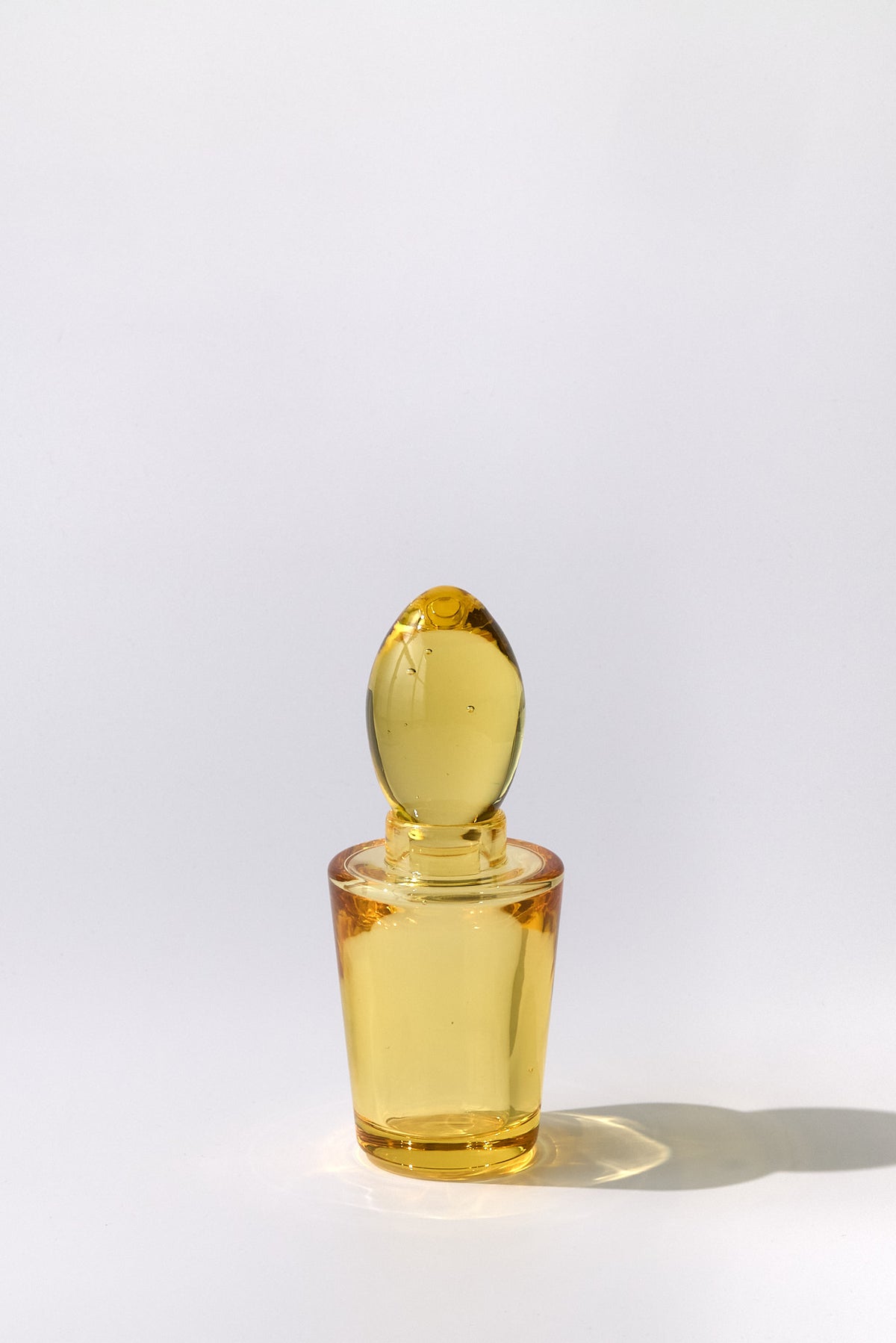 Ragusa — Vaso in Cristallo Soffiato a Mano, Due Pezzi, Compatto Giallo