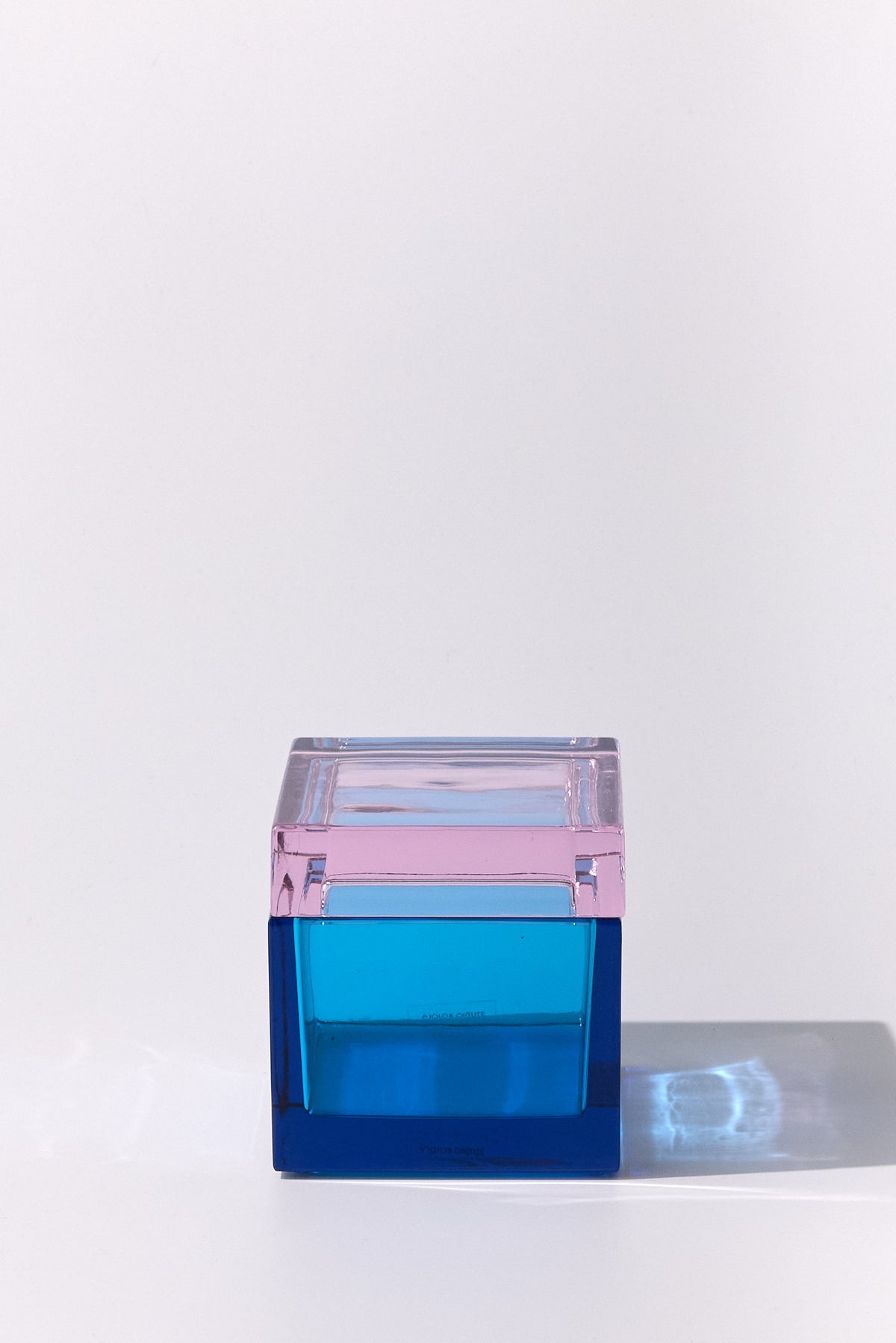 Palmi — Hand-Blown Crystal Box, Turquoise + Pink