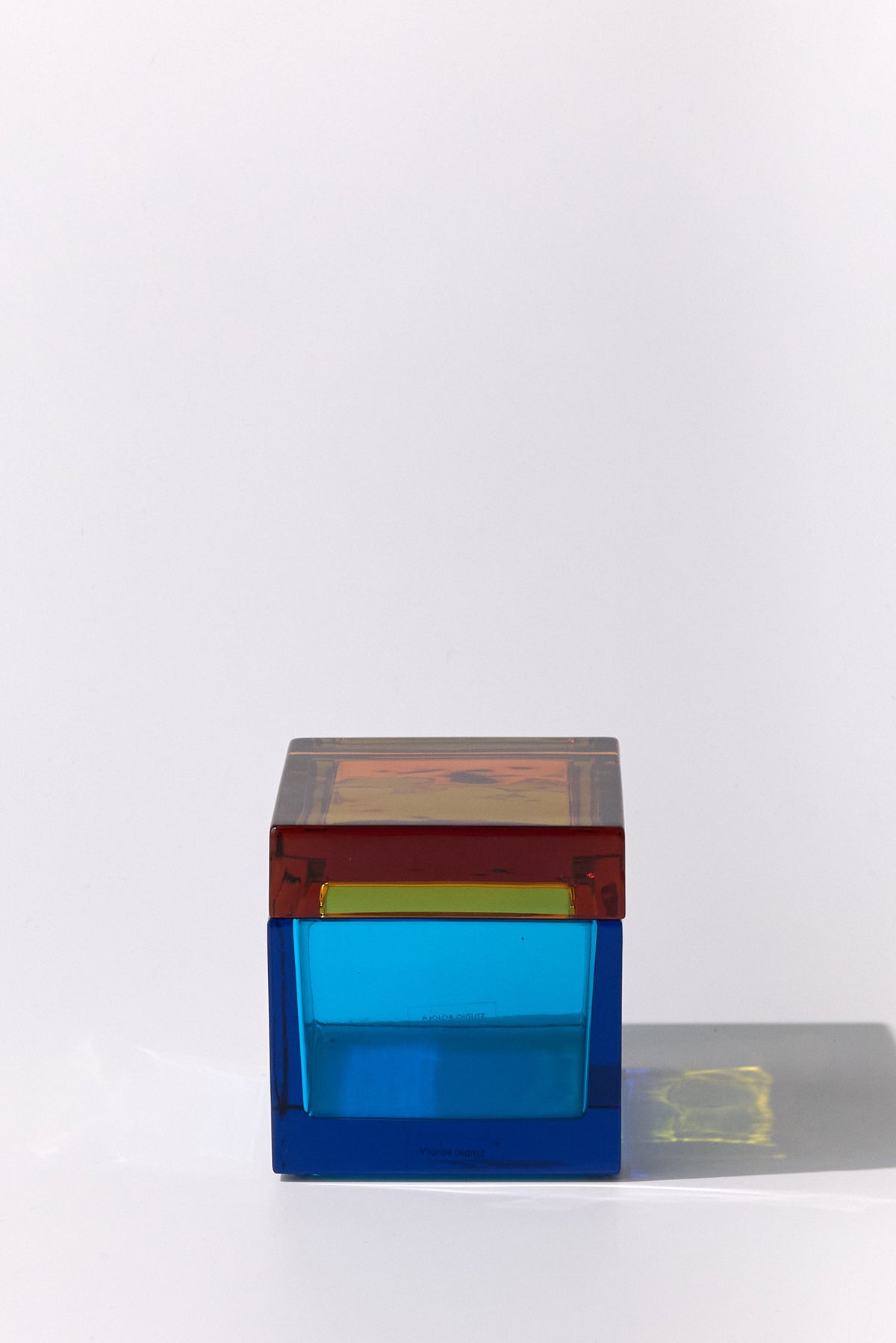 Palmi — Hand-Blown Crystal Box, Turquoise + Amber