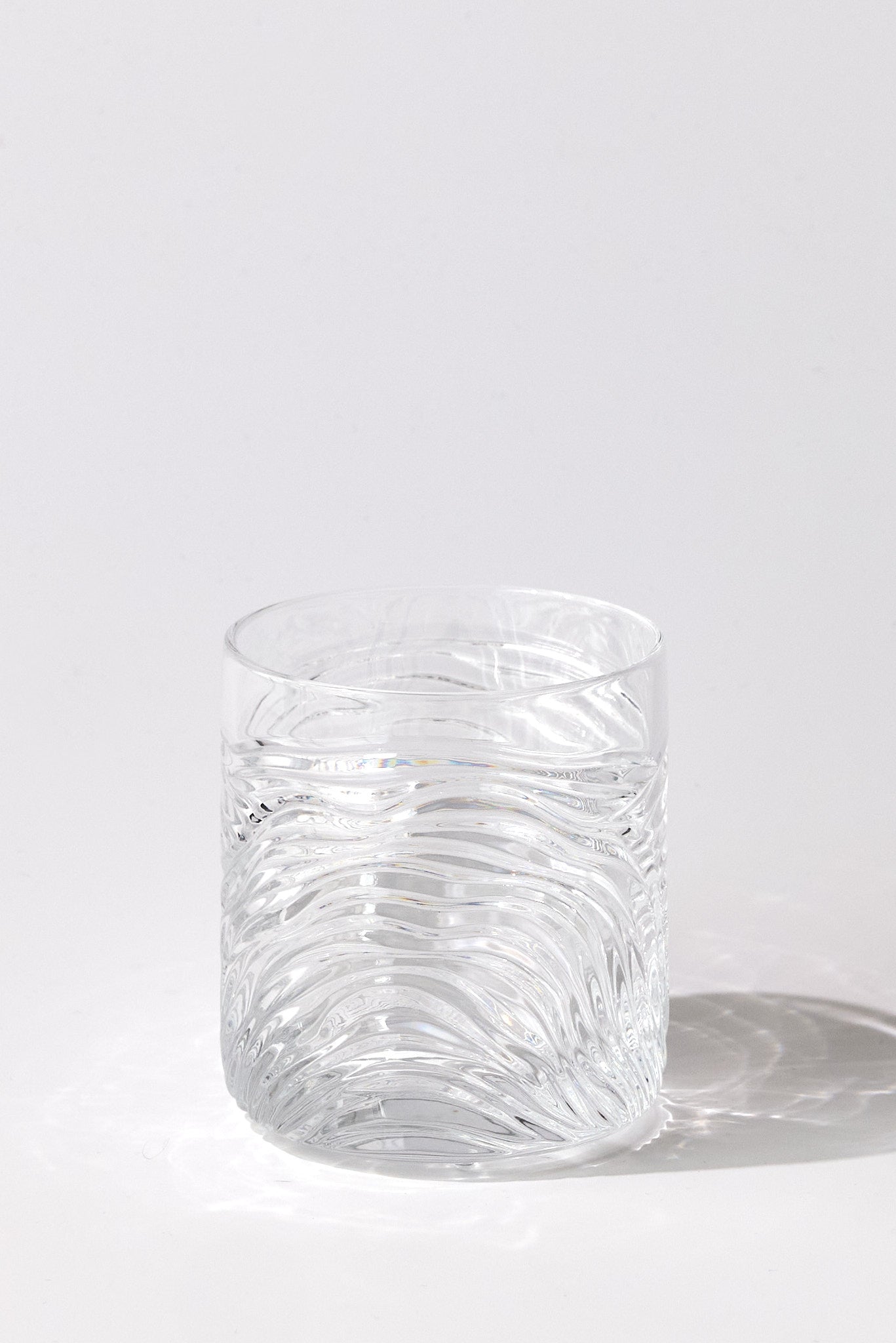 Grecale Hand-Engraved Crystal Glass — Clear, Large