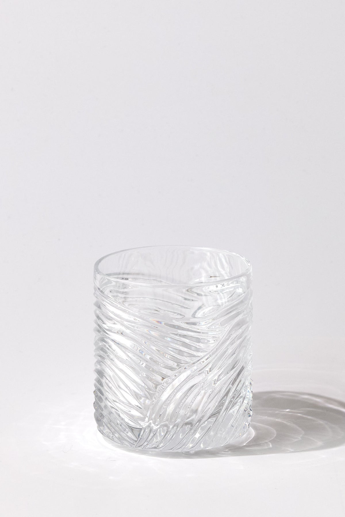 Grecale Hand-Engraved Crystal Glass — Clear, Small