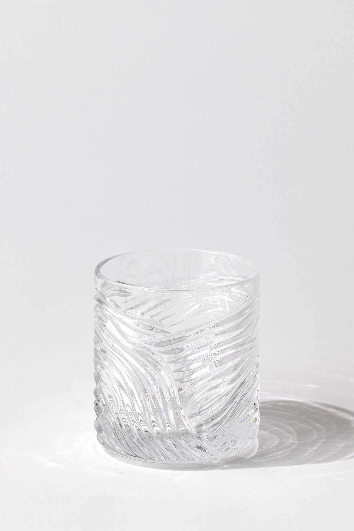 Grecale Hand-Engraved Crystal Glass — Clear, Small