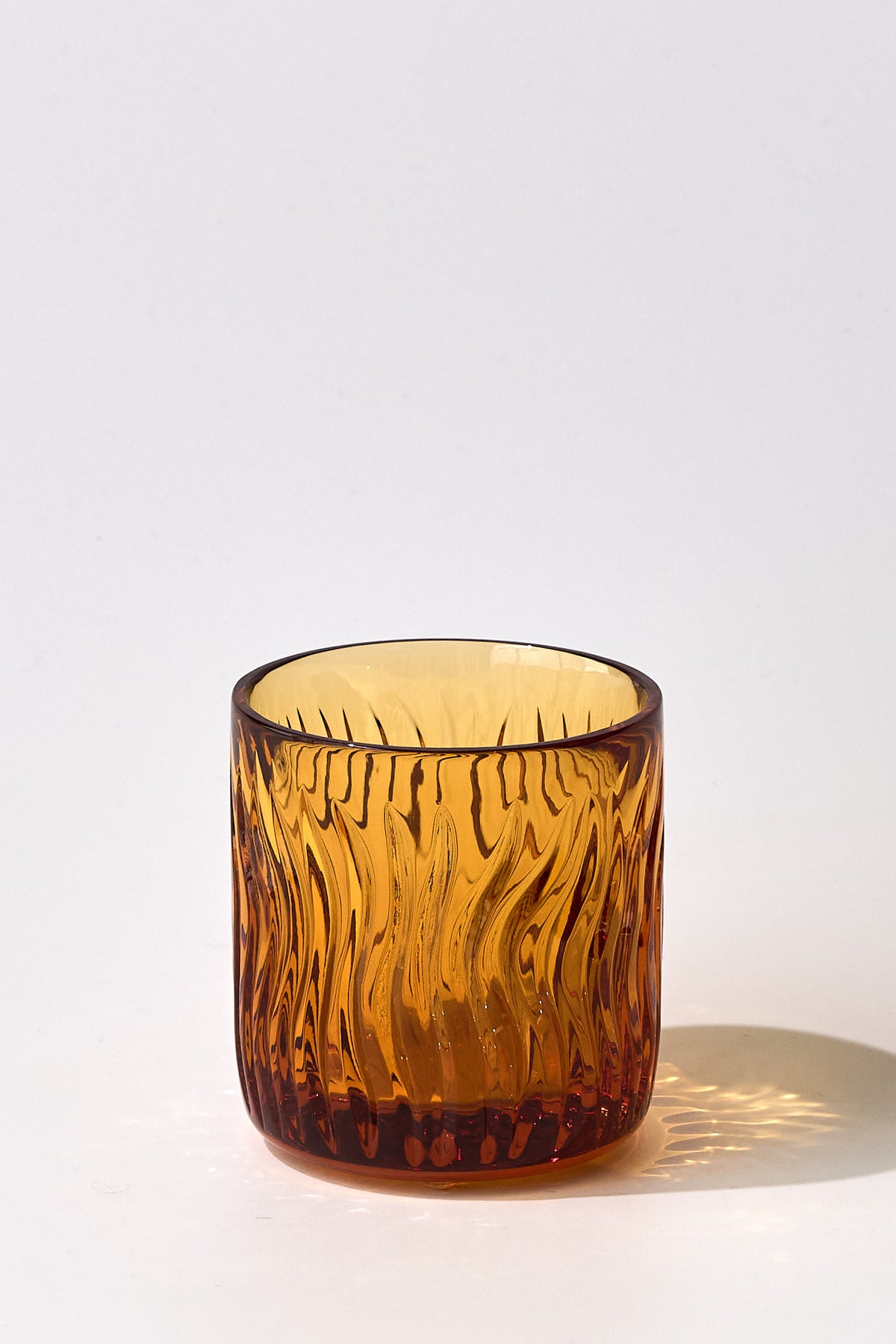 Ponente Hand-Engraved Crystal Glass — Amber, Small