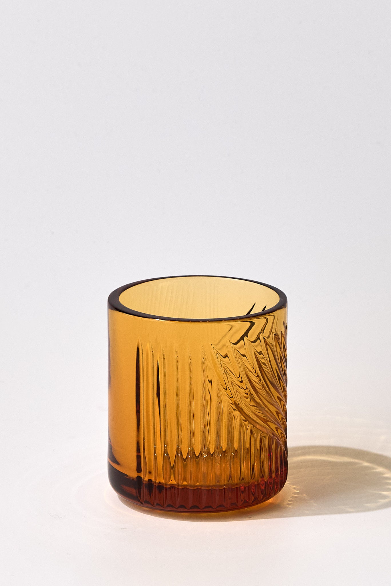 Libeccio Hand-Engraved Crystal Glass — Amber, Small
