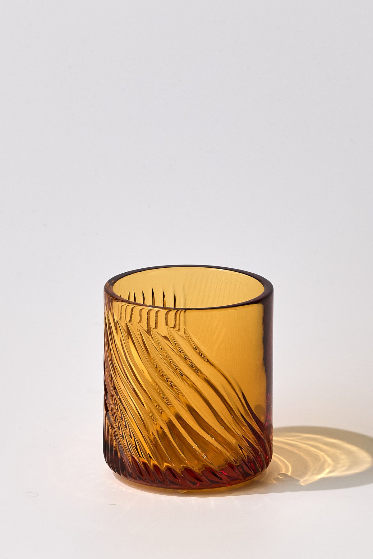 Libeccio Hand-Engraved Crystal Glass — Amber, Small