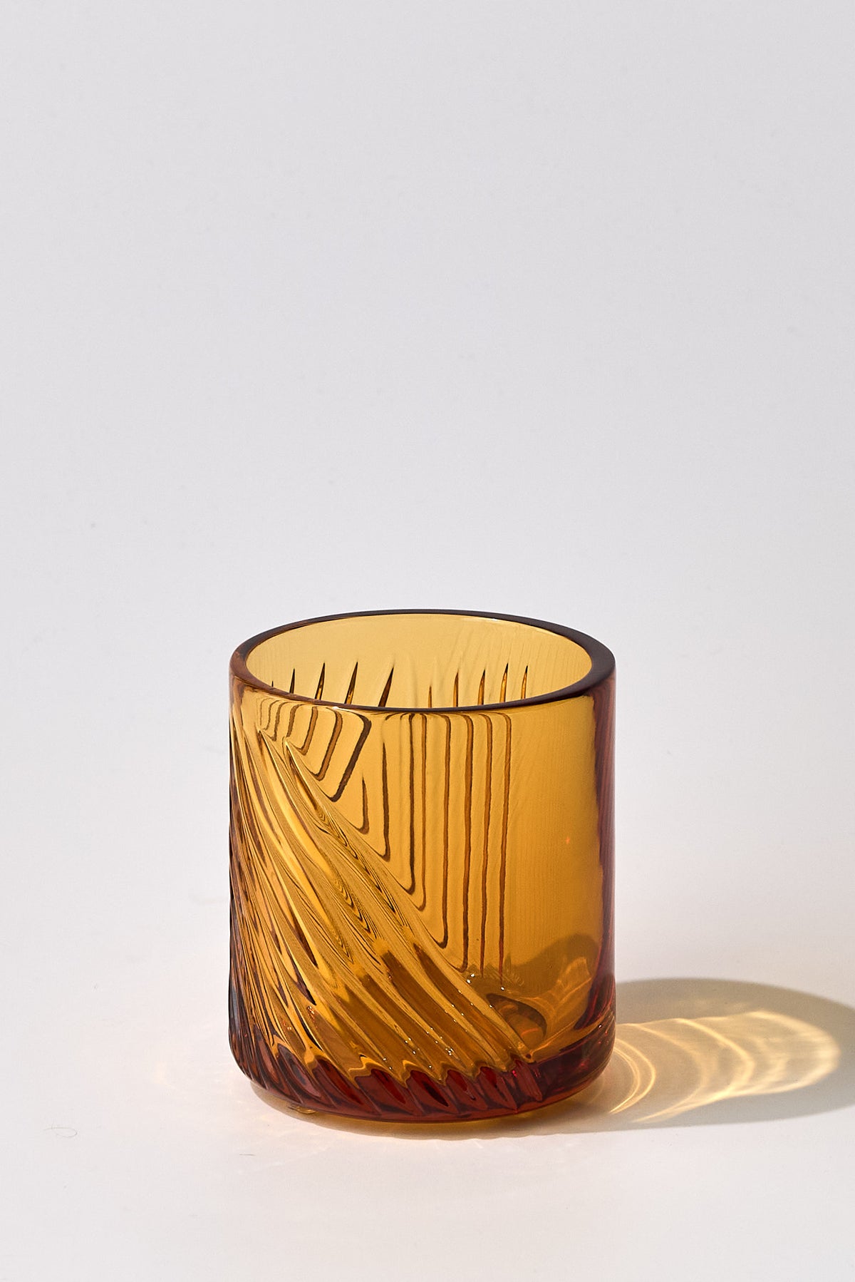 Libeccio Hand-Engraved Crystal Glass — Amber, Small
