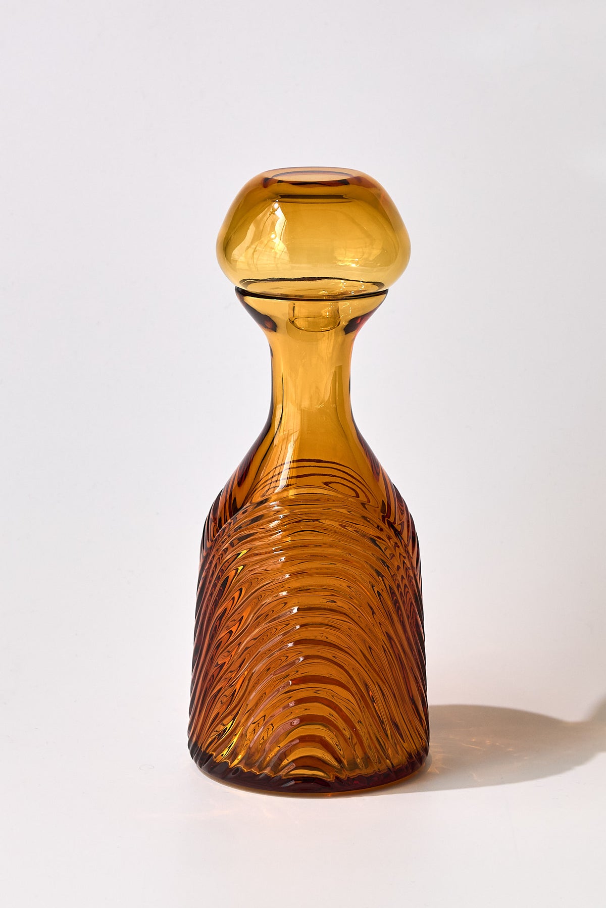 Grecale Hand-Engraved Crystal Carafe — Amber