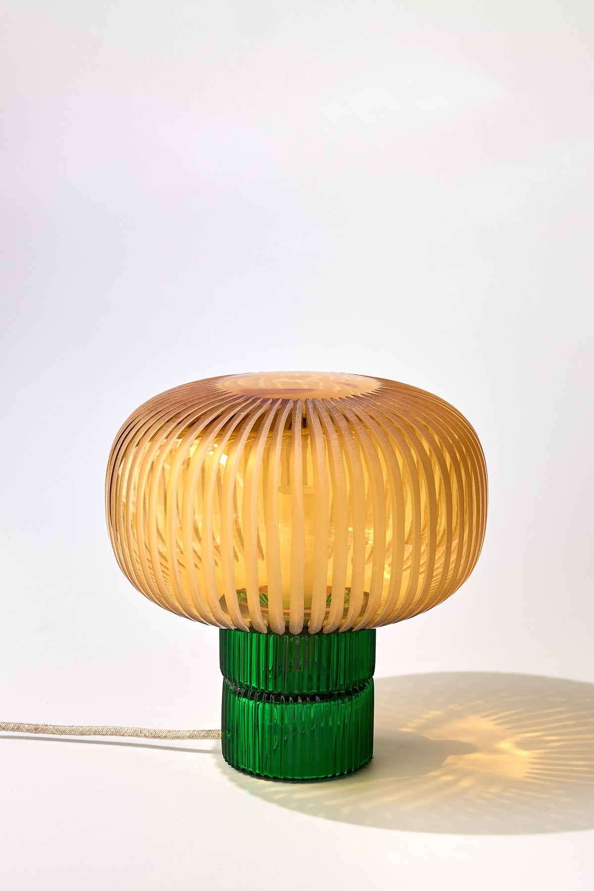 Tello Green + Grande Amber — Lampada da Tavolo in Cristallo 