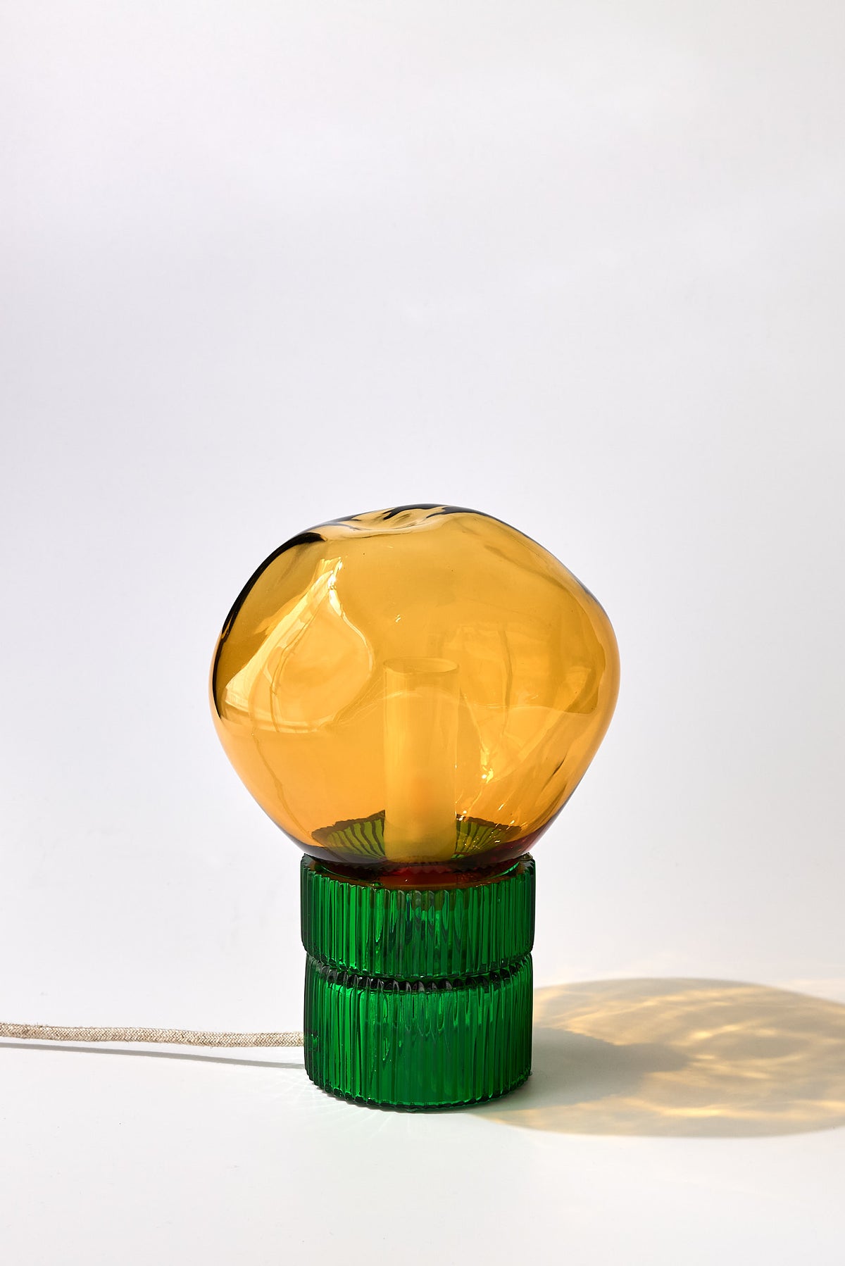 Tello Green + Nuvola Amber — Lampada da Tavolo in Cristallo