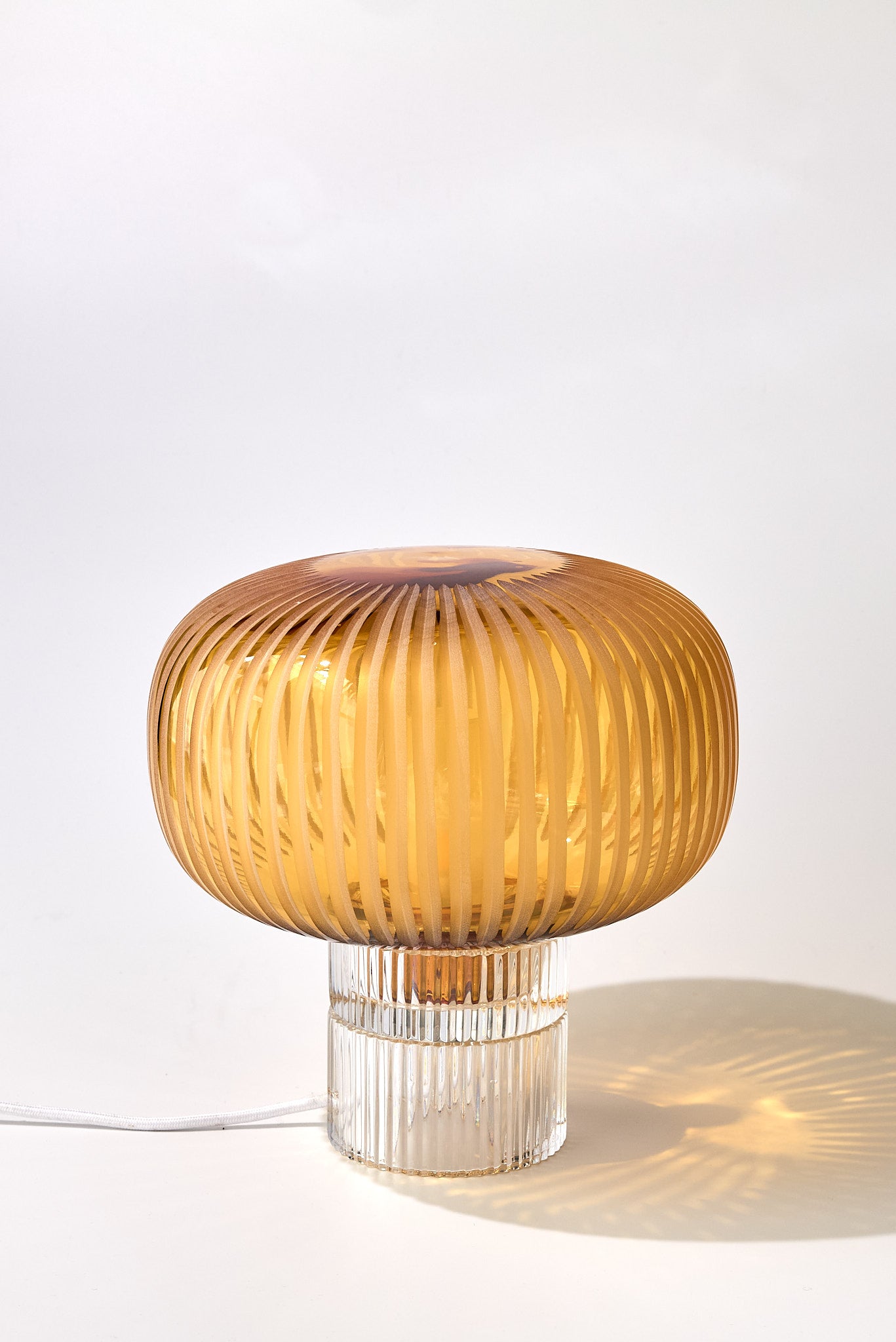 Tello Clear + Grande Amber — Crystal Table Lamp