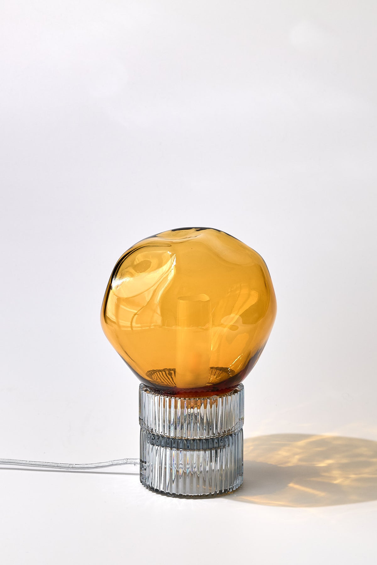 Tello Grey + Nuvola Amber — Lampada da Tavolo in Cristallo
