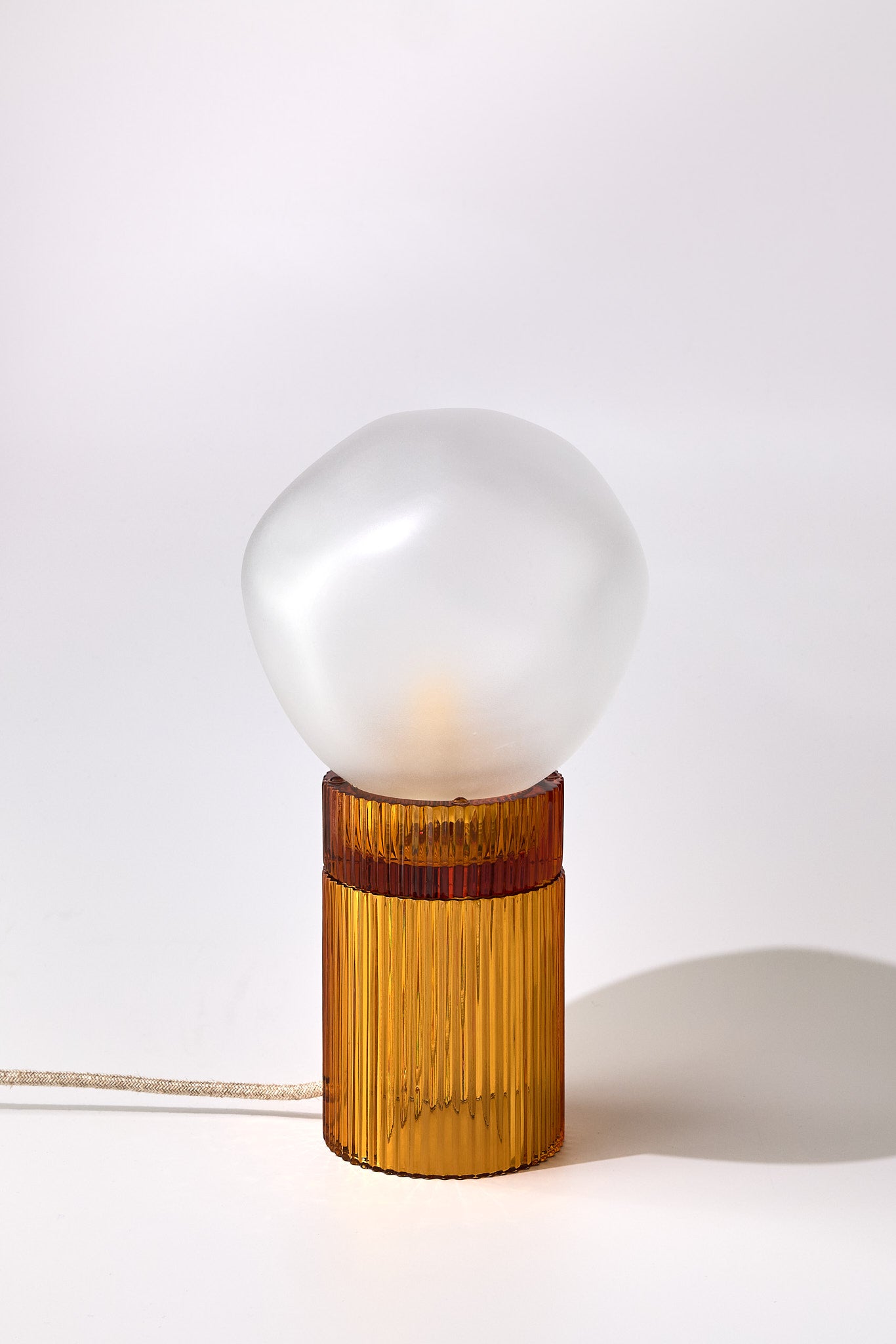 Nina Amber + Nuvola Iced Clear — Crystal Table Lamp