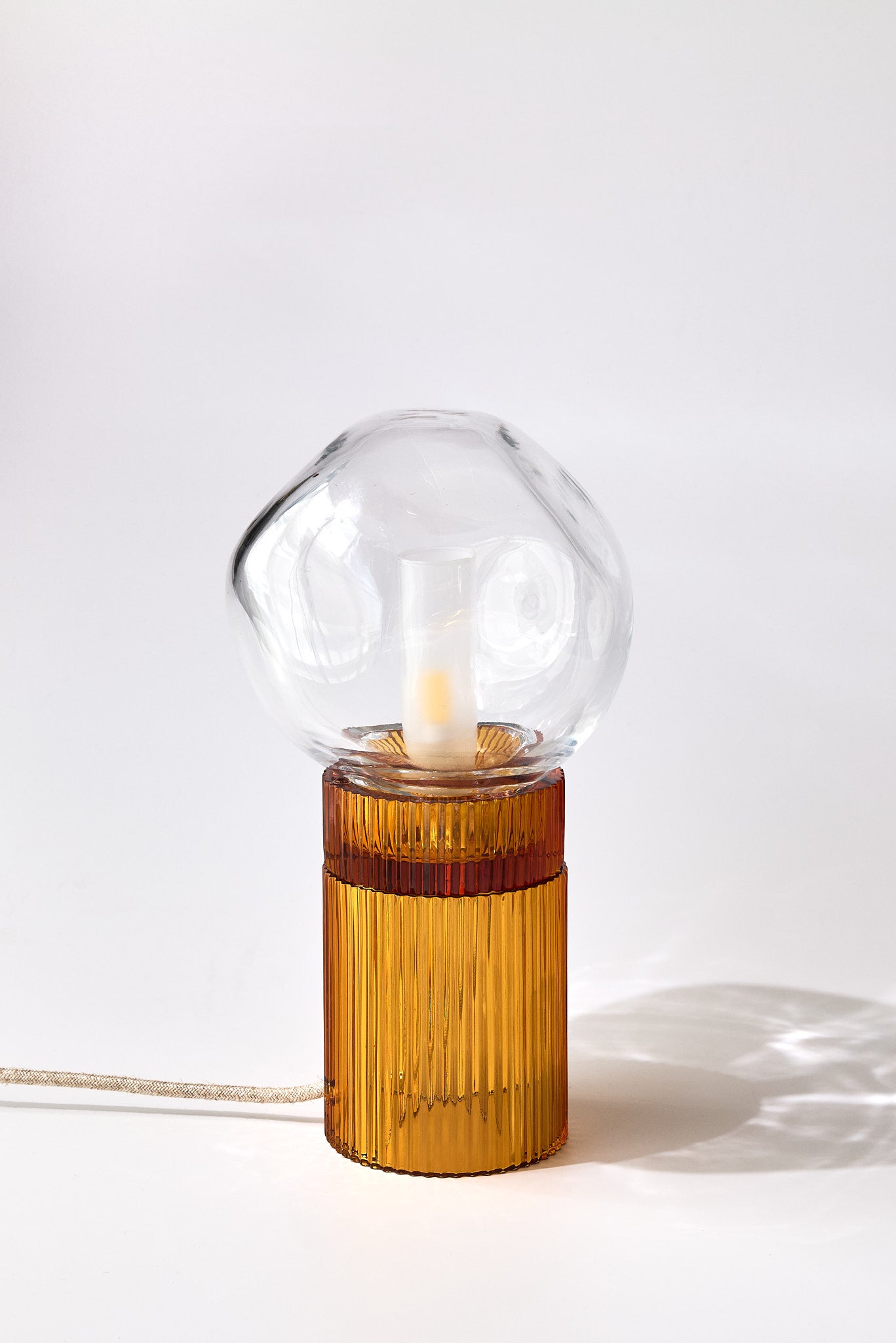 Nina Amber + Nuvola Clear — Lampada da Tavolo in Cristallo