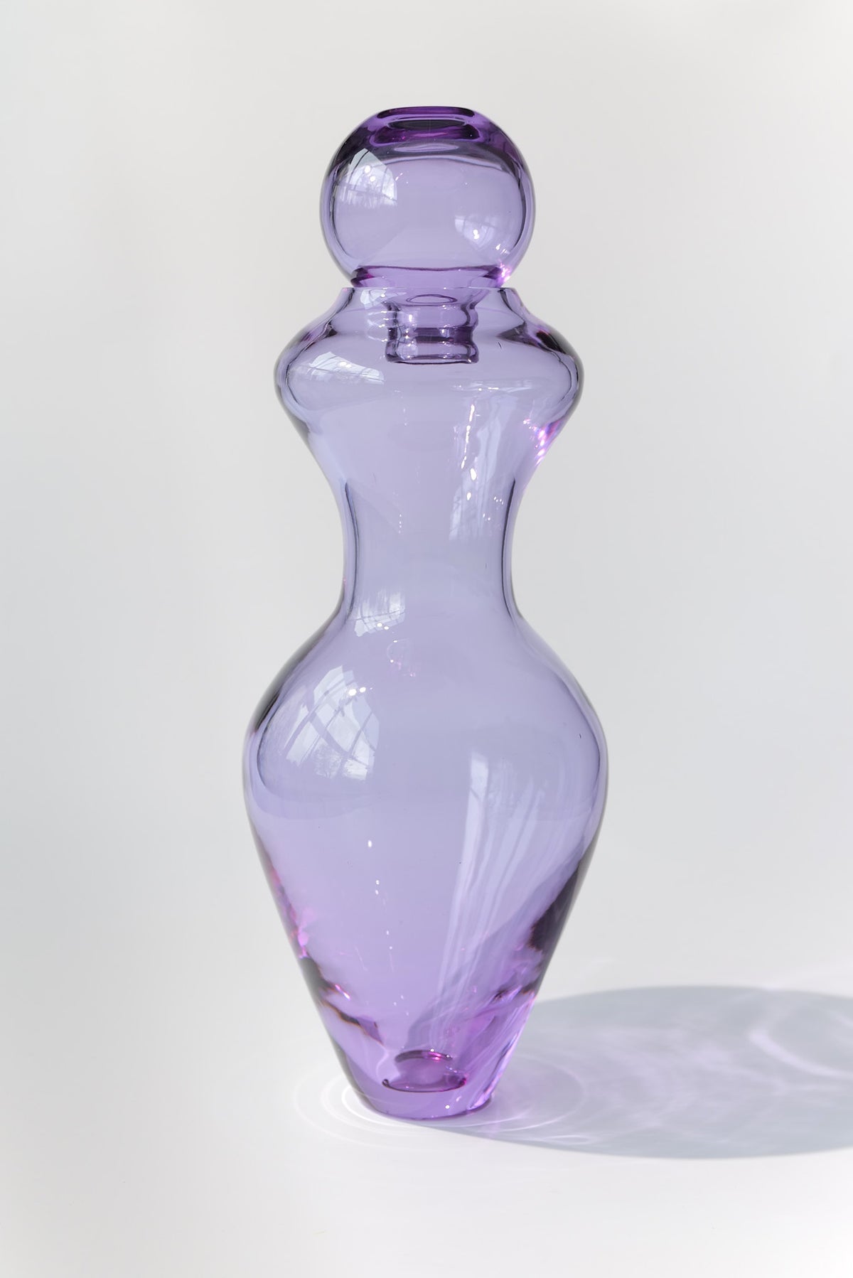 Marsala — Vaso in Cristallo Soffiato a Mano, Due Pezzi, Ambra