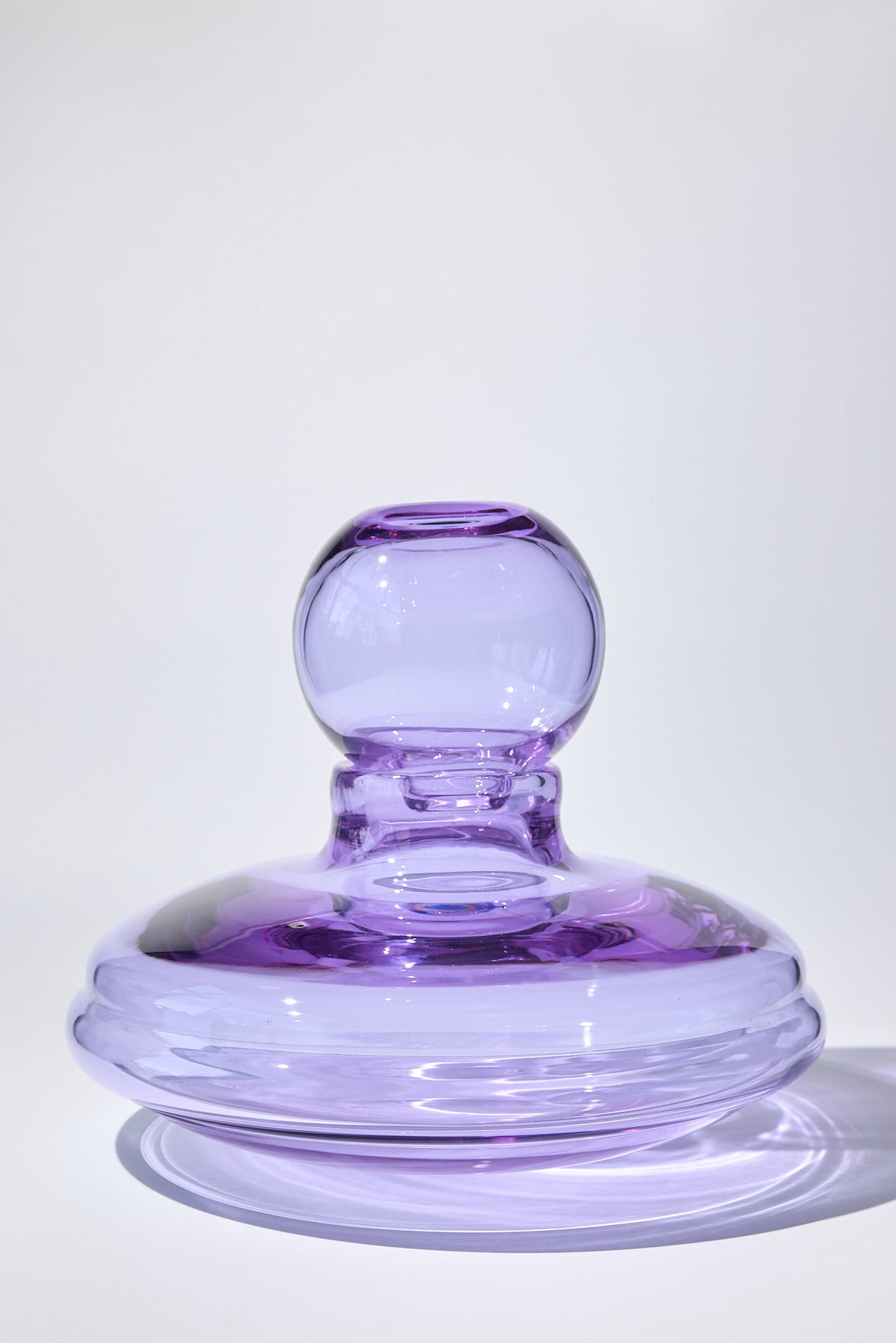Venere — Vaso in Cristallo Soffiato a Mano, Lilla, Due Pezzi 