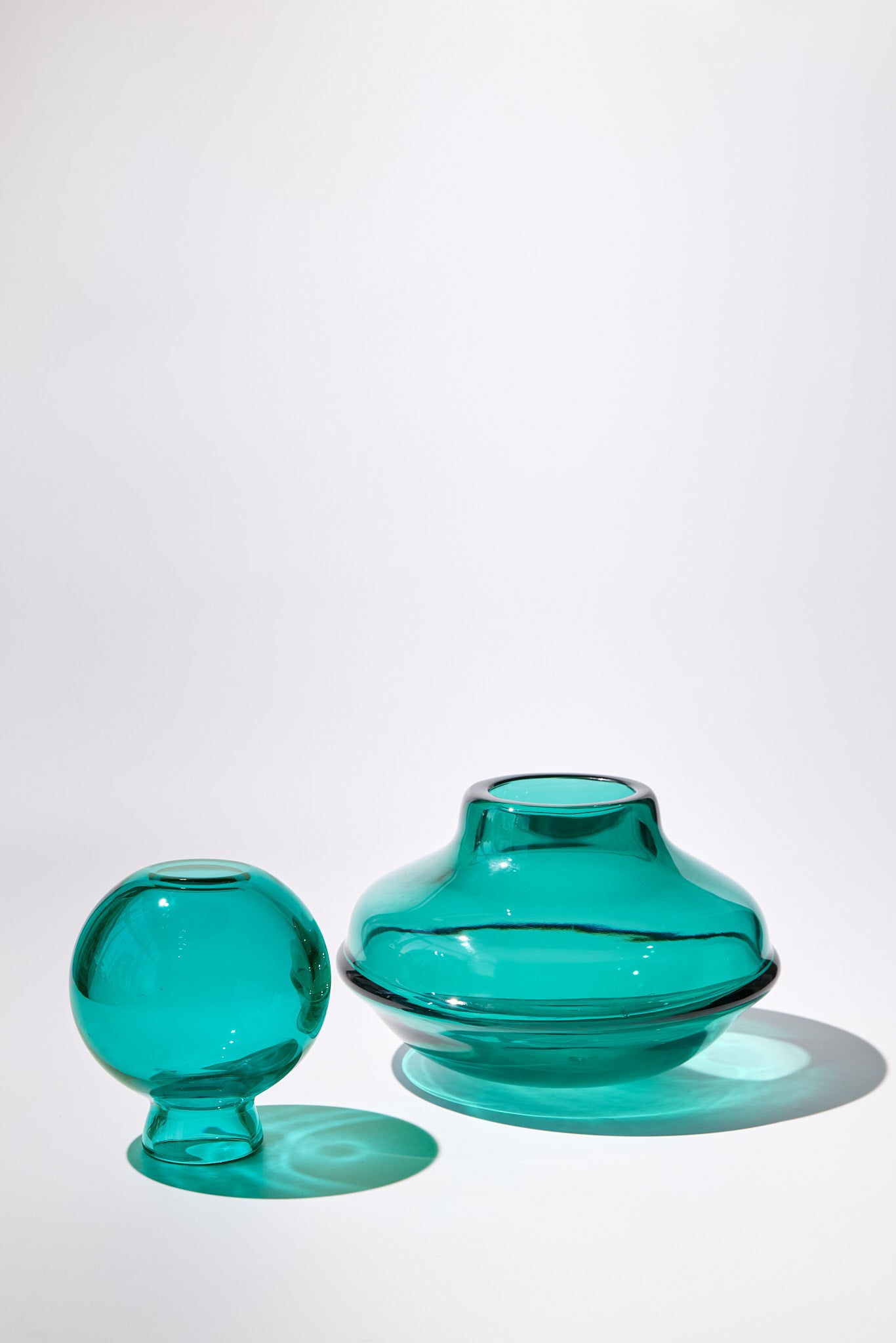 Mini Venere — Vaso in Cristallo Soffiato a Mano, Ottanio, Due Pezzi