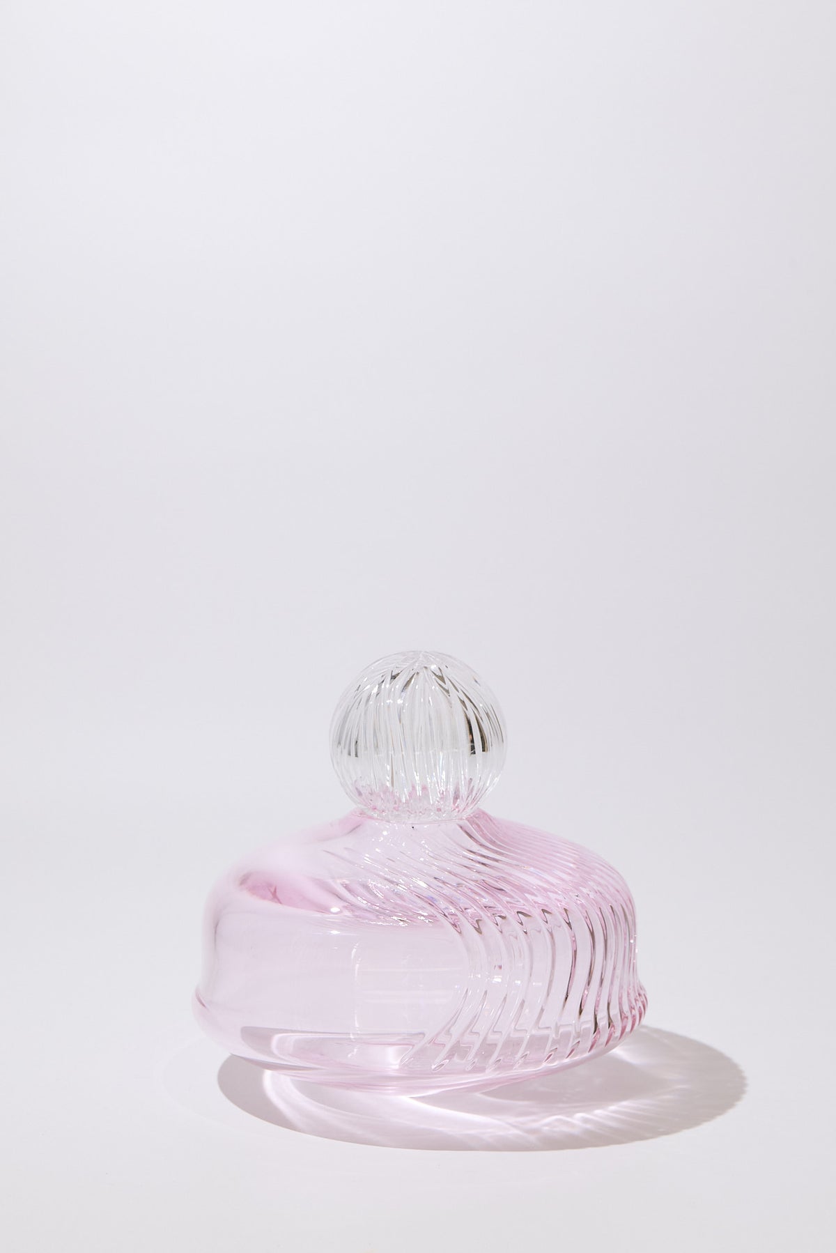 Teulada Curve — Vaso in Cristallo Soffiato a Mano, Rosa