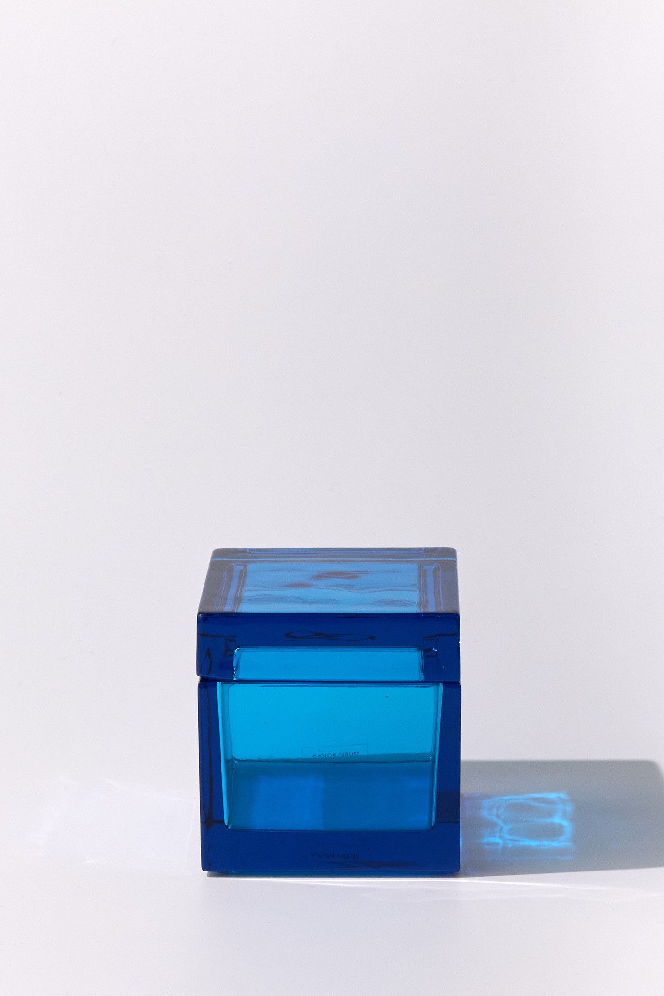 Palmi — Hand-Blown Crystal Box, Turquoise