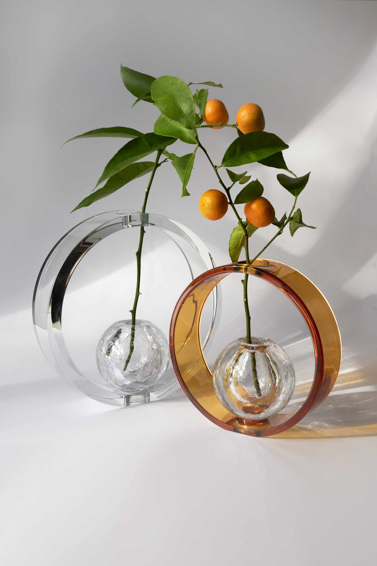 Saturno — Hand-Blown Crystal Sculptural Object, Ring and Sphere