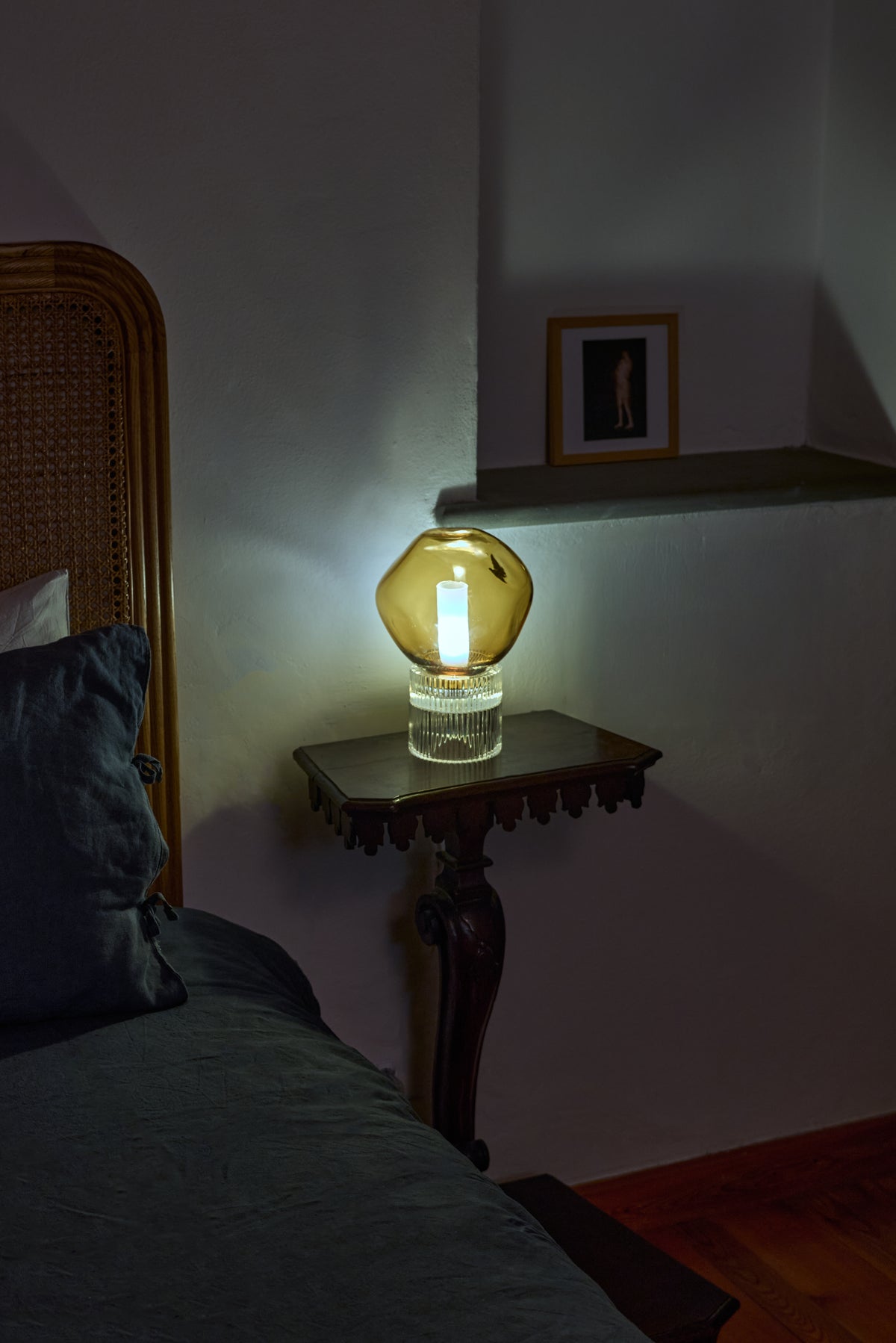 Tello Clear + Nuvola Amber — Crystal Table Lamp