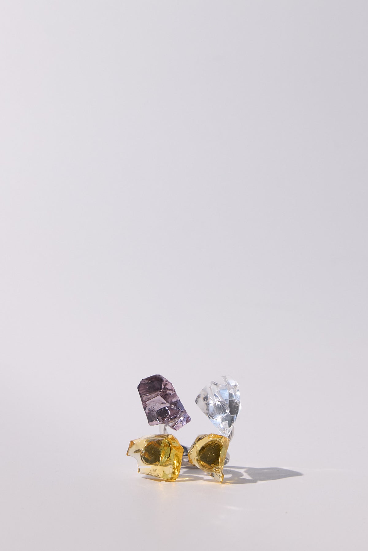 Costellazione — Hand-Forge Crystal Multi-Stone Ring, Rhodium