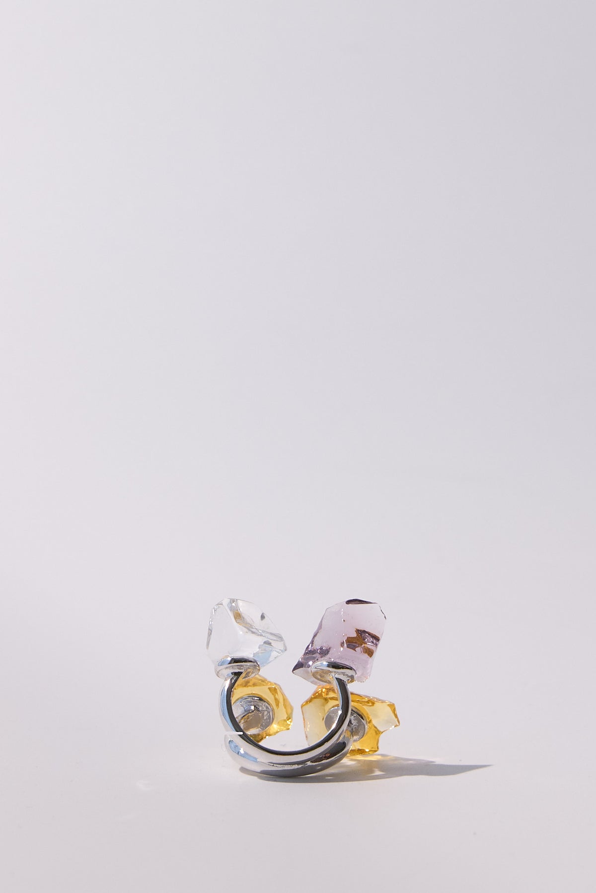 Costellazione — Hand-Forge Crystal Multi-Stone Ring, Rhodium