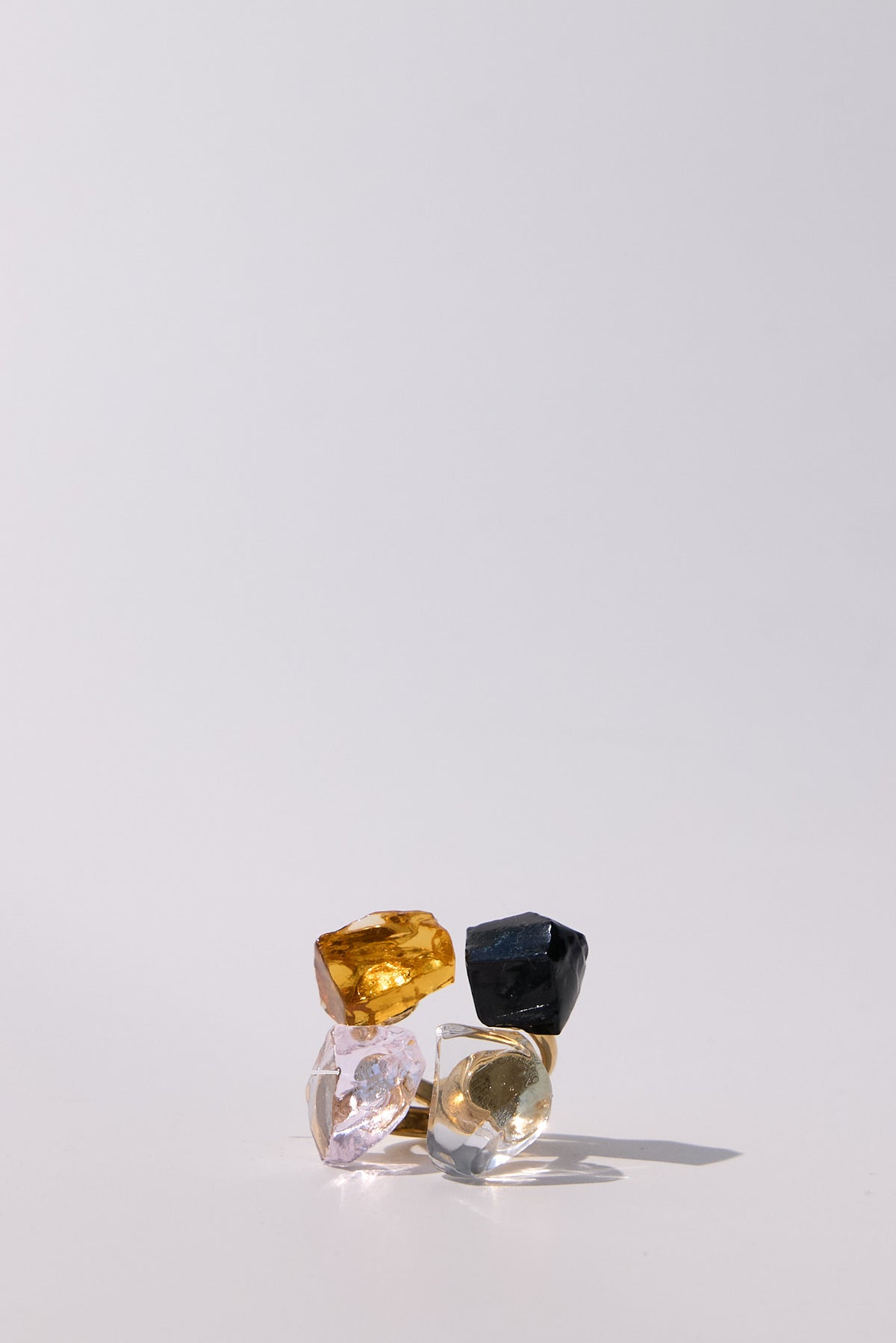 Costellazione — Hand-Forged Crystal Multi-Stone Ring, Gold