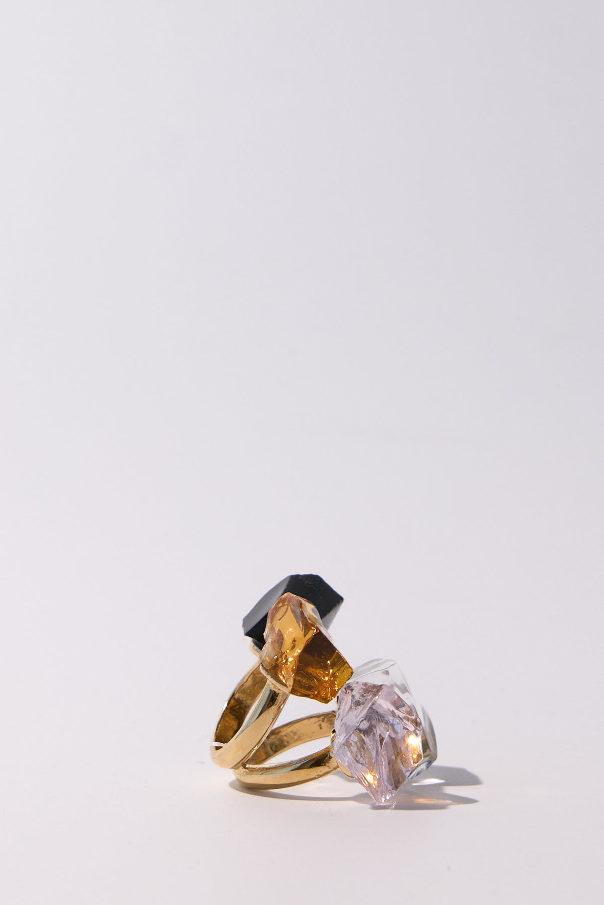 Costellazione — Hand-Forged Crystal Multi-Stone Ring, Gold