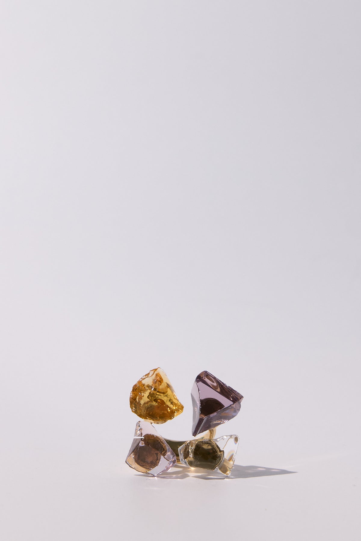 Costellazione — Hand-Forged Crystal Multi-Stone Ring, Gold