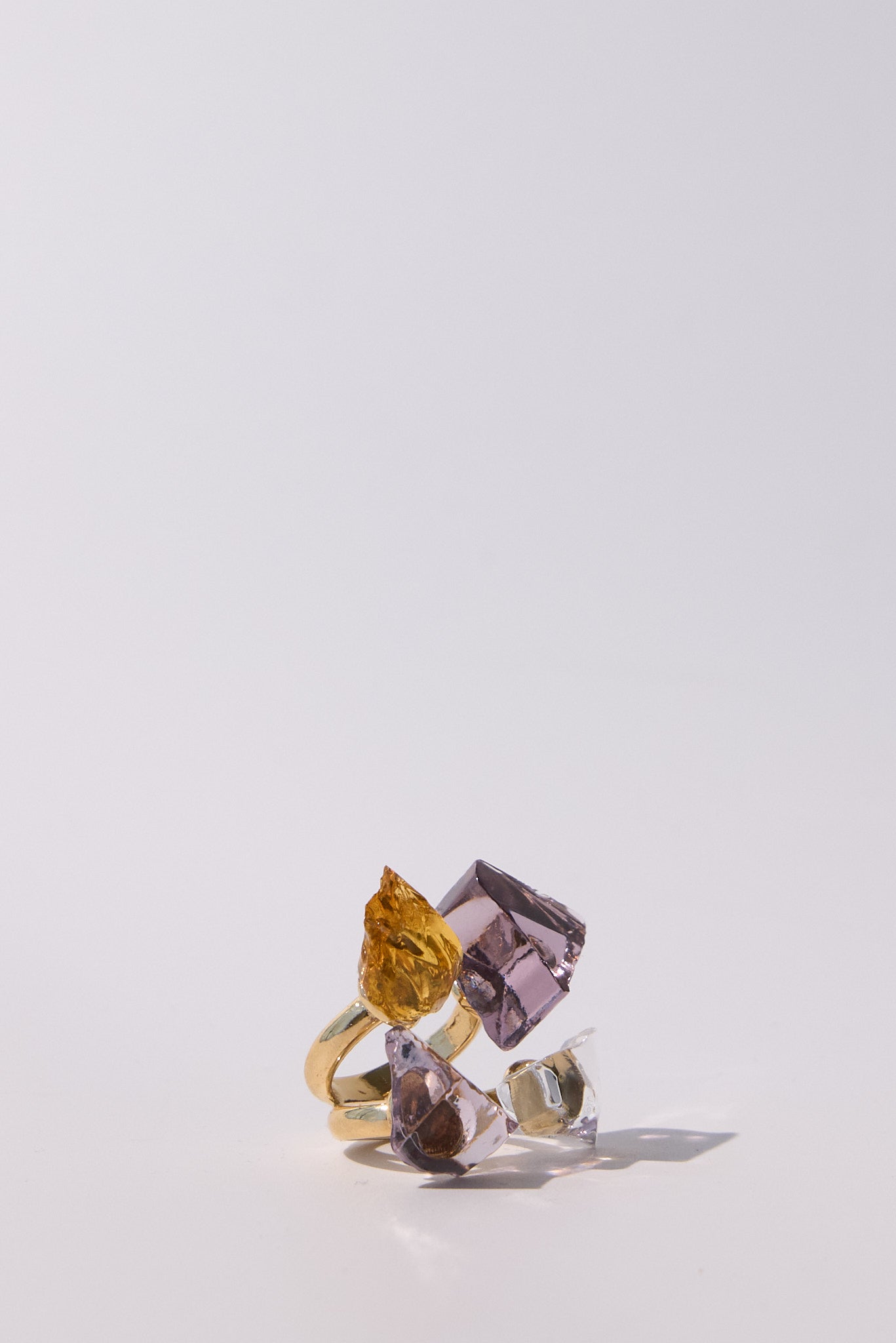 Costellazione — Hand-Forged Crystal Multi-Stone Ring, Gold