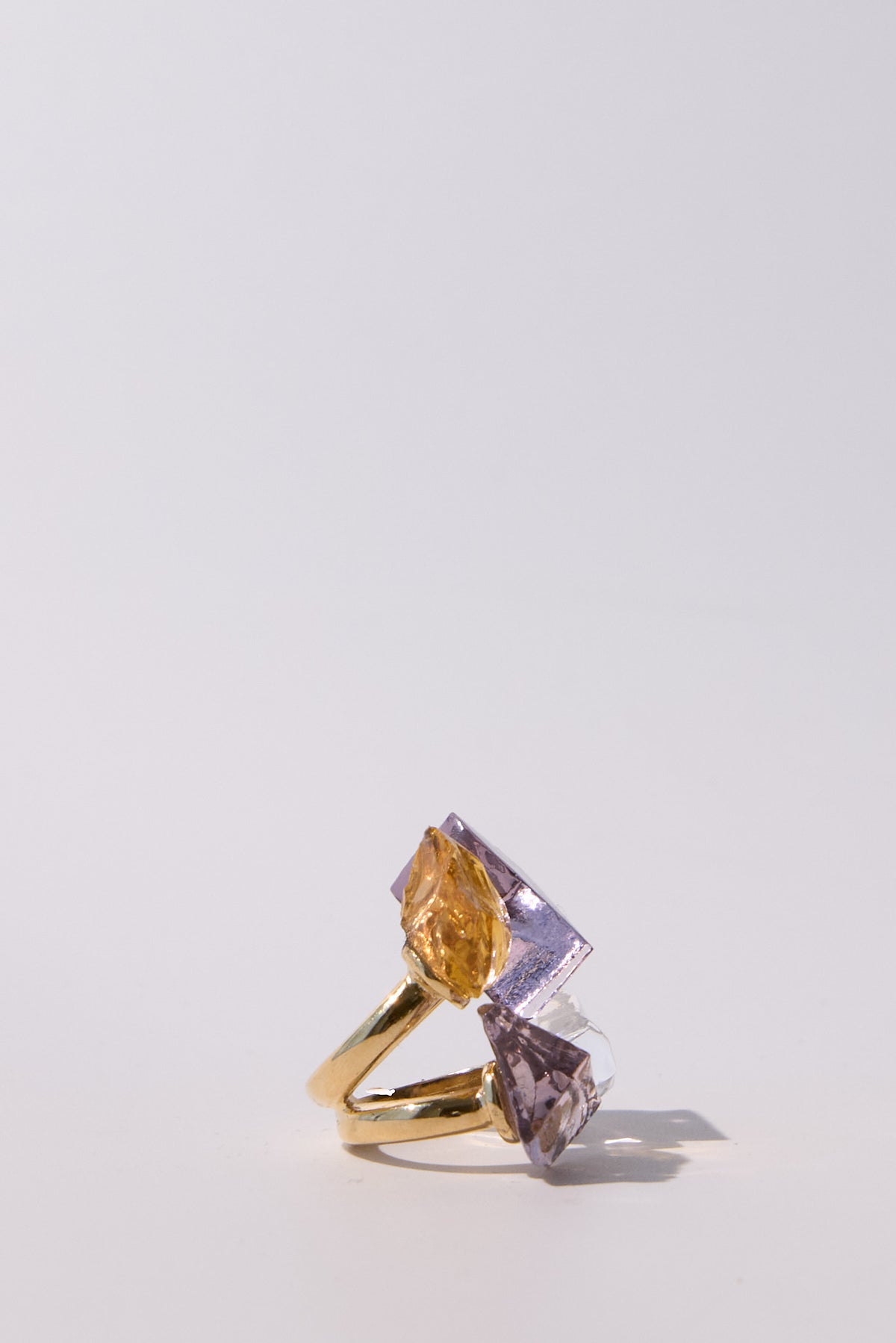 Costellazione — Hand-Forged Crystal Multi-Stone Ring, Gold