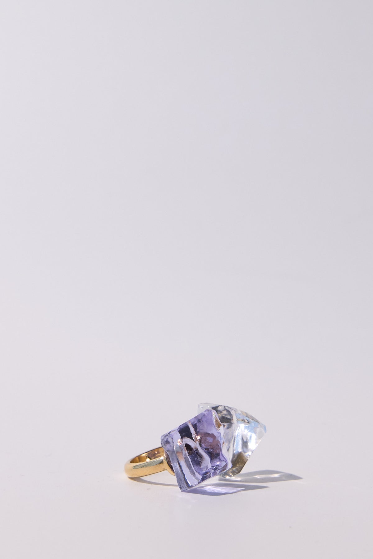 Meteore — Hand-Forged Crystal Ring, Gold