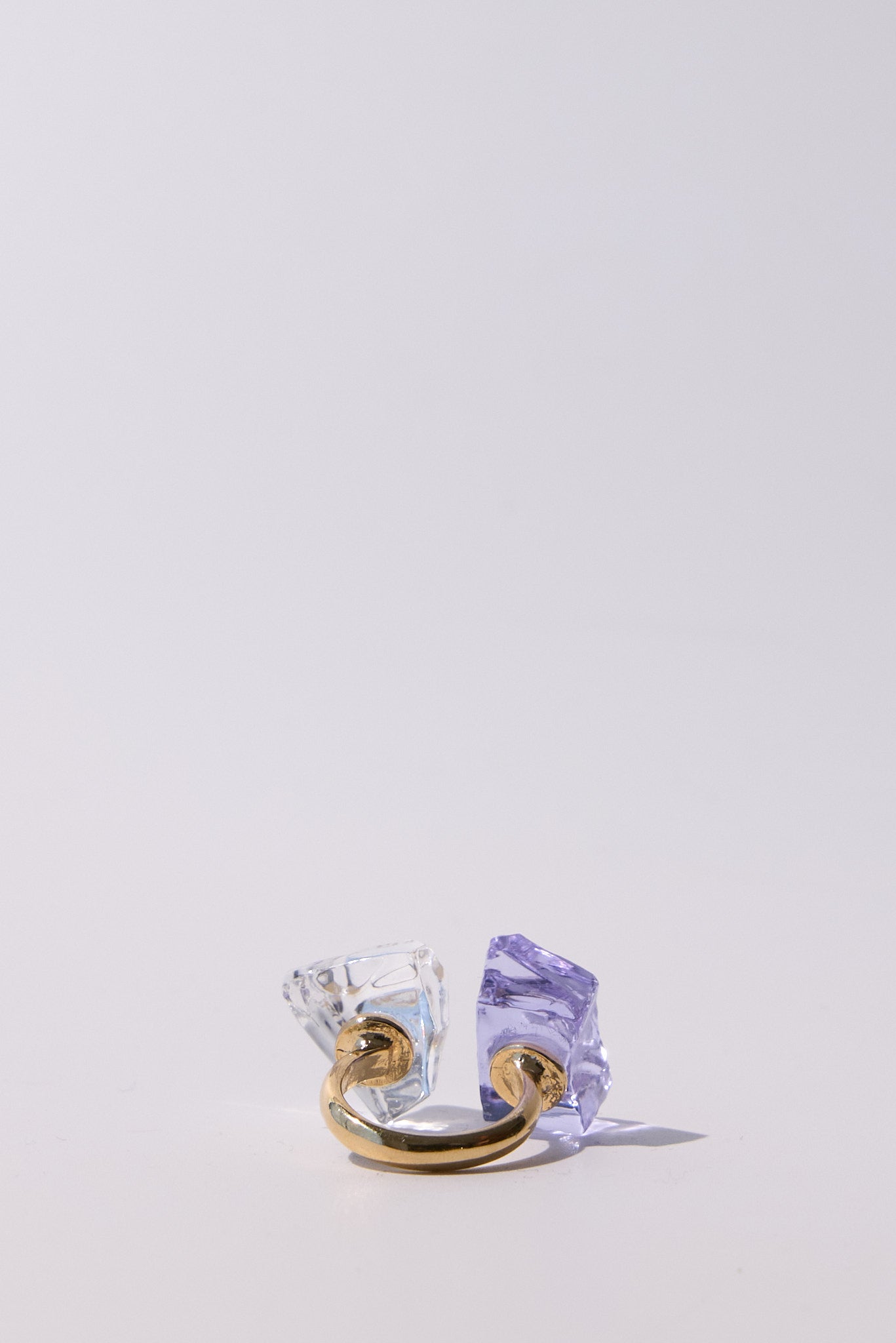 Meteore — Hand-Forged Crystal Ring, Gold