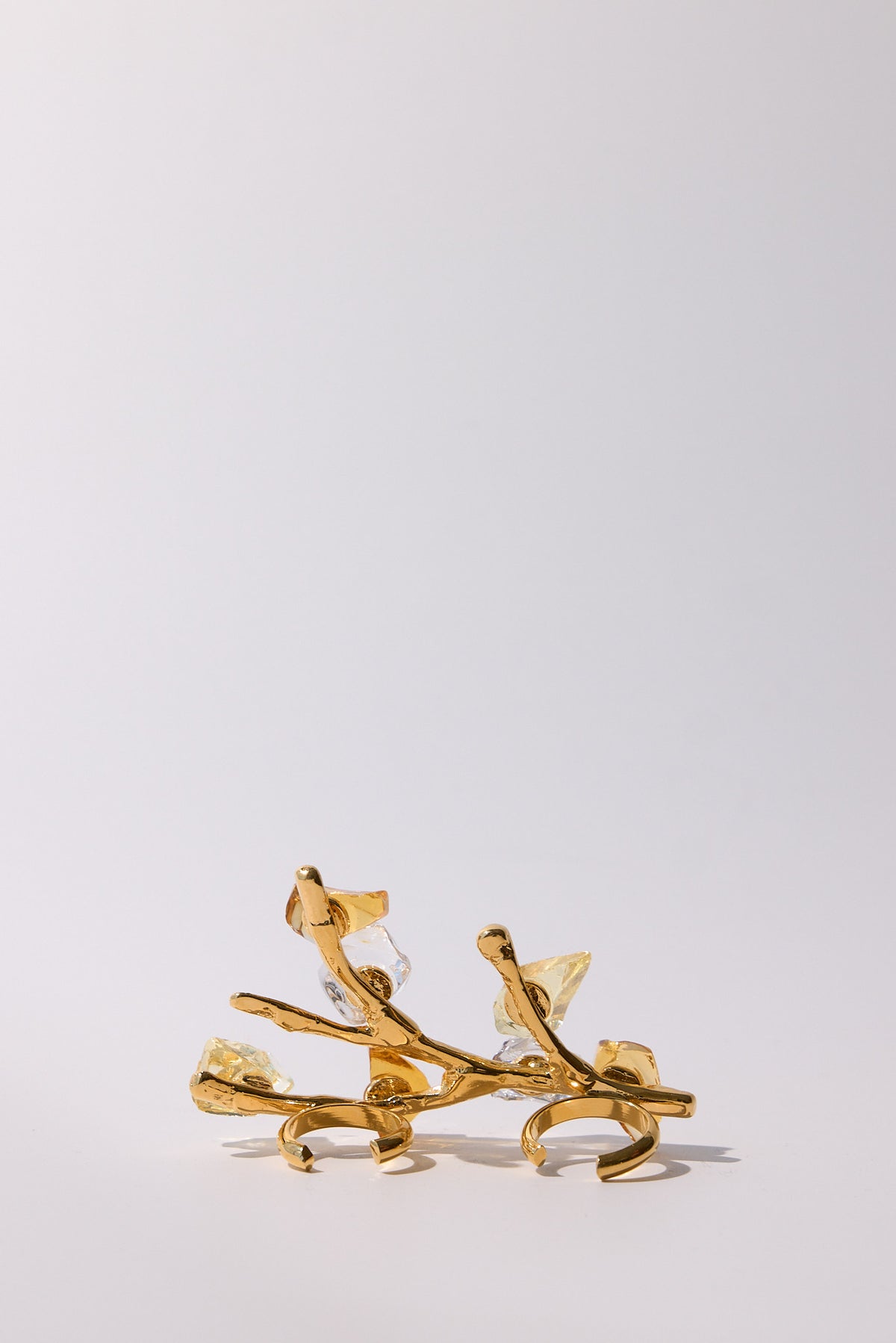 Tirapugni — Hand-Forged Crystal Knuckle Ring, Gold