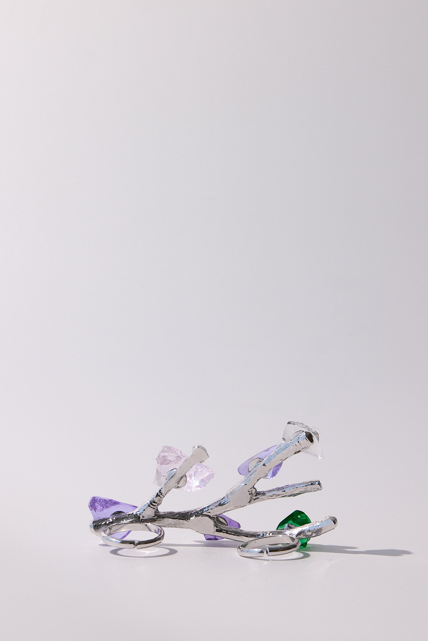 Tirapugni — Hand-Forged Crystal Knuckle Ring, Rhodium