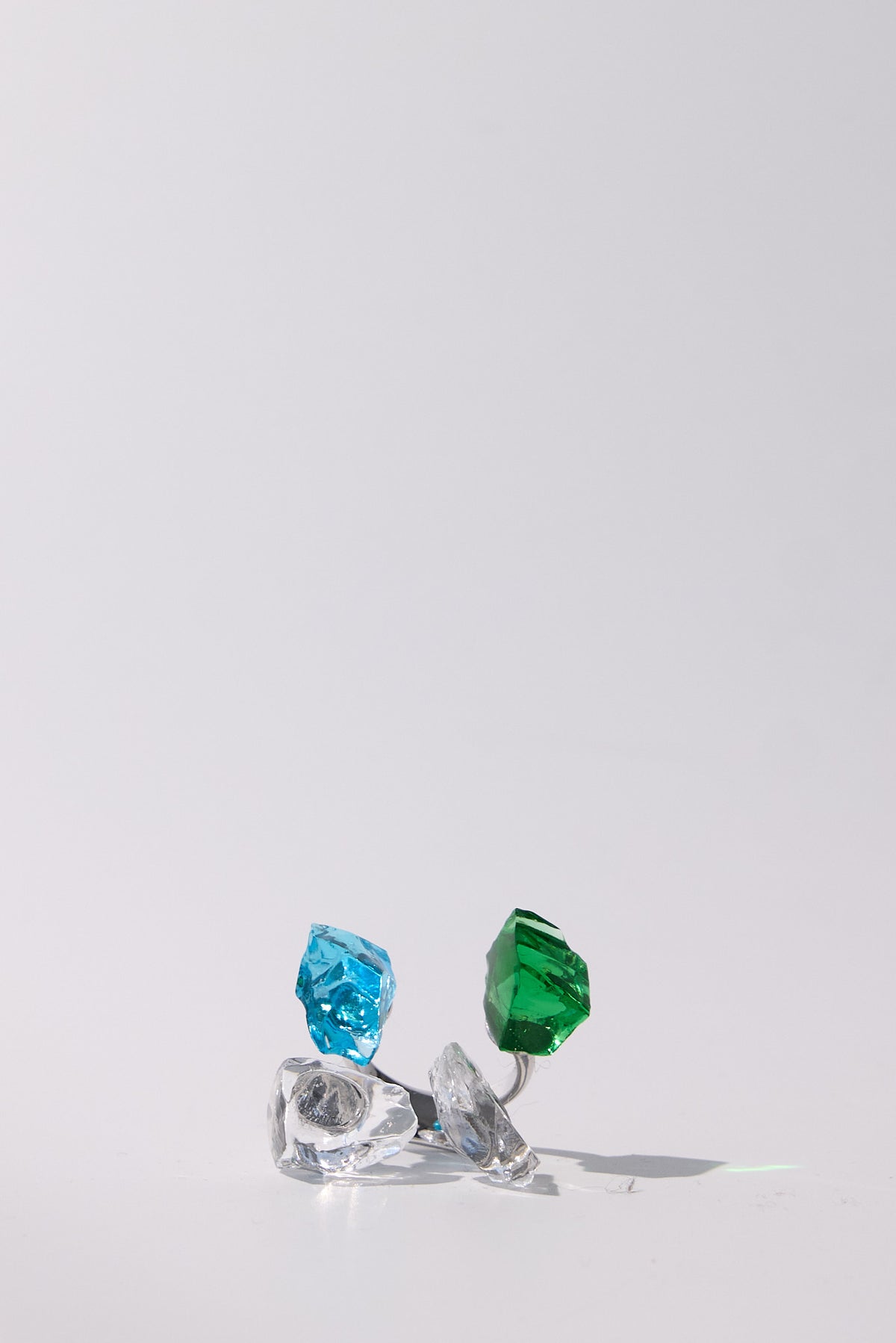 Costellazione — Hand-Forged Crystal Multi-Stone Ring, Rhodium