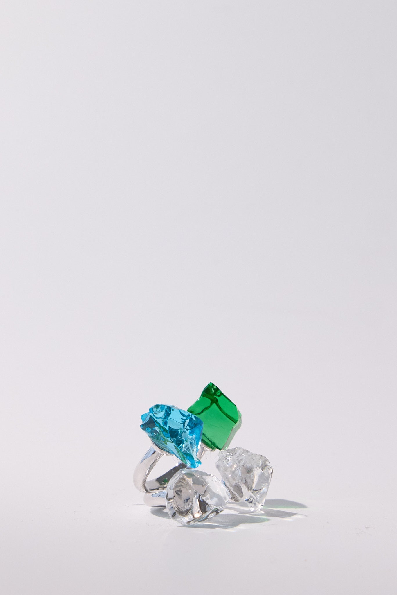 Costellazione — Hand-Forged Crystal Multi-Stone Ring, Rhodium