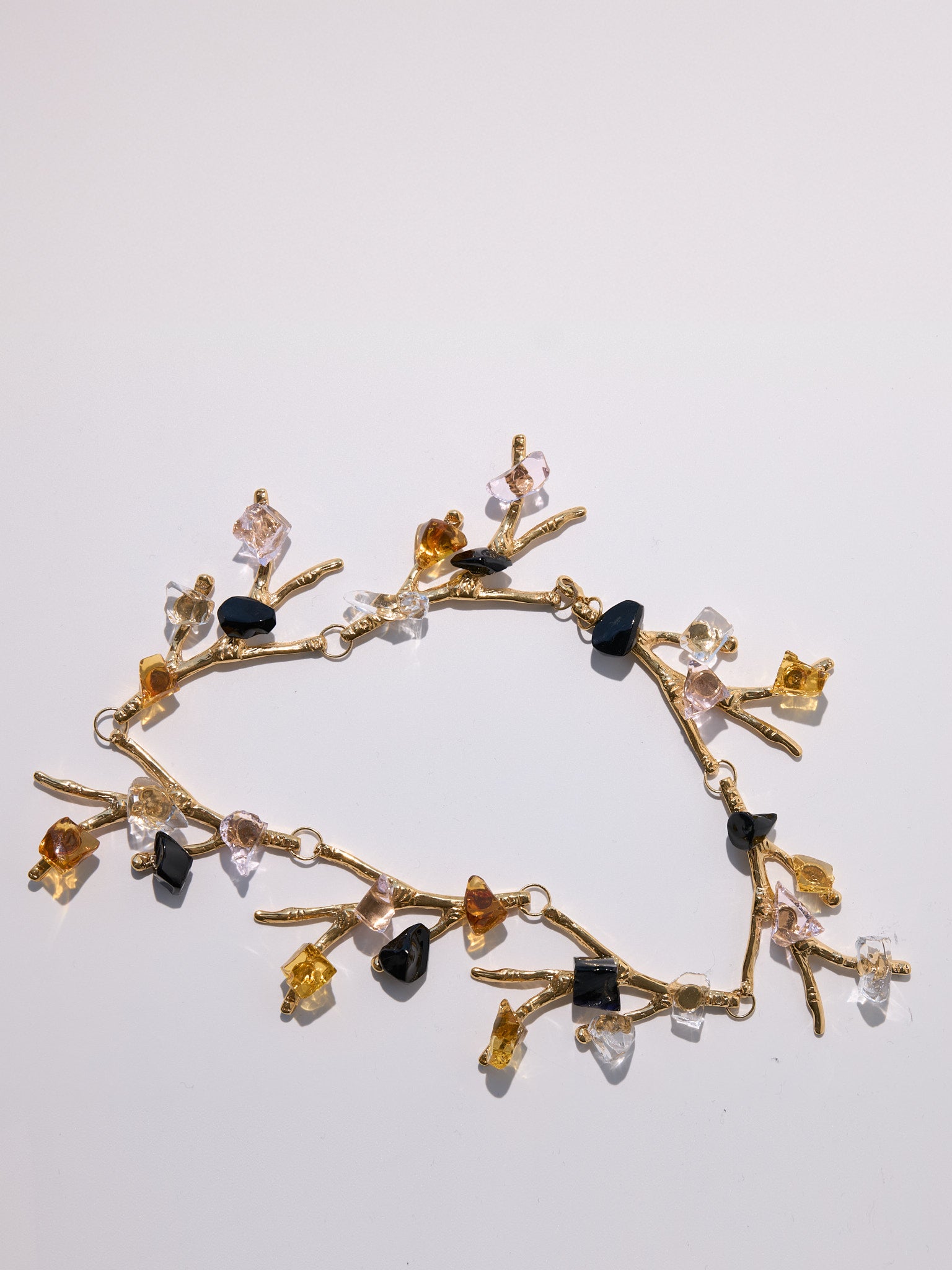 Nebula — Hand-Forged Crystal Necklace, Gold, 7 Elements