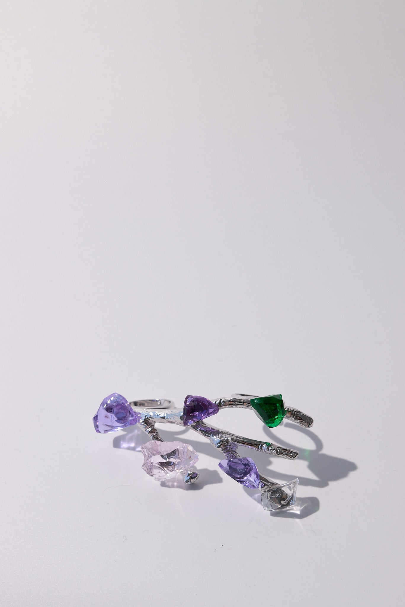 Tirapugni — Hand-Forged Crystal Knuckle Ring, Rhodium