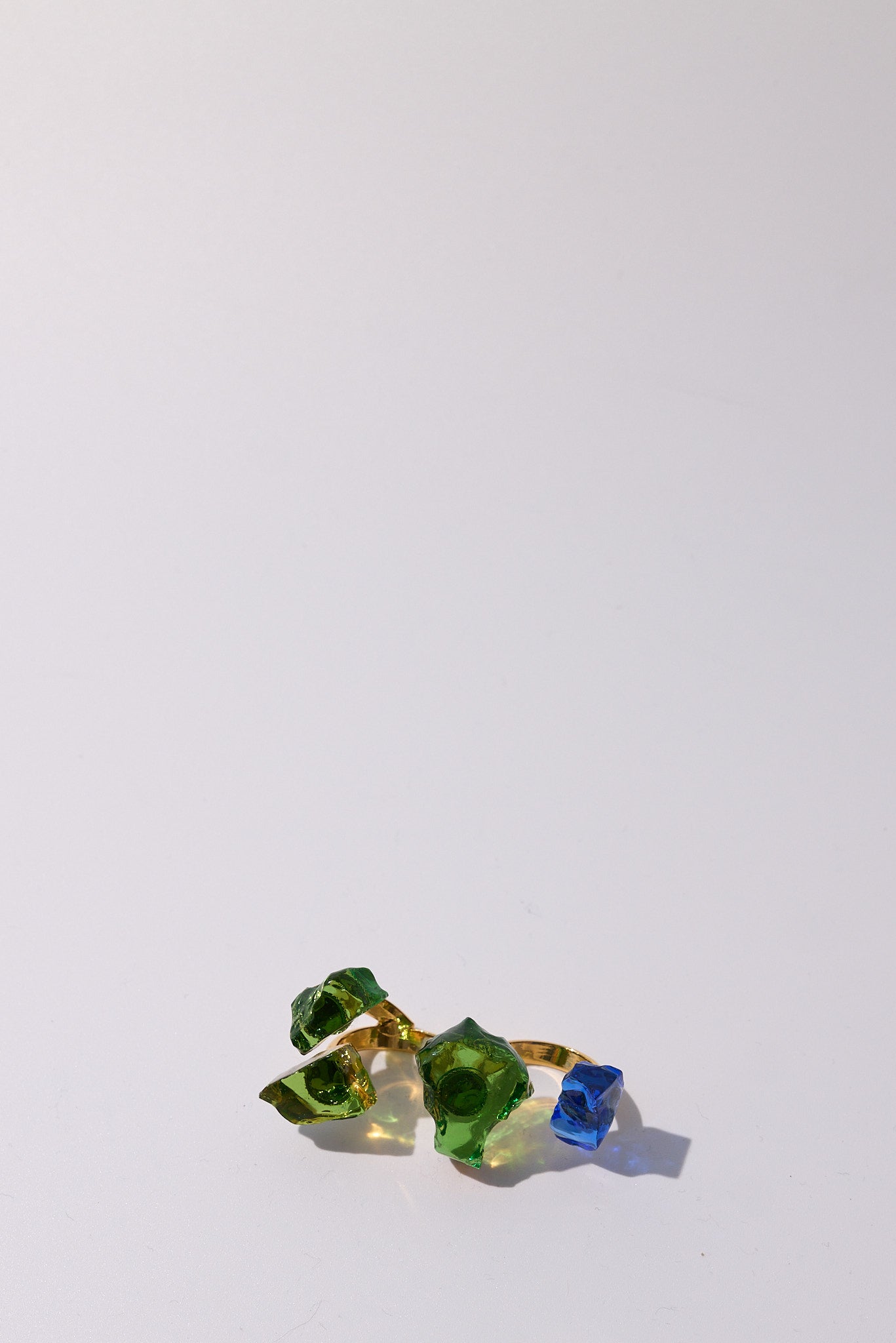 Pleiadi — Anello in Cristallo a Doppia Fascia, Oro