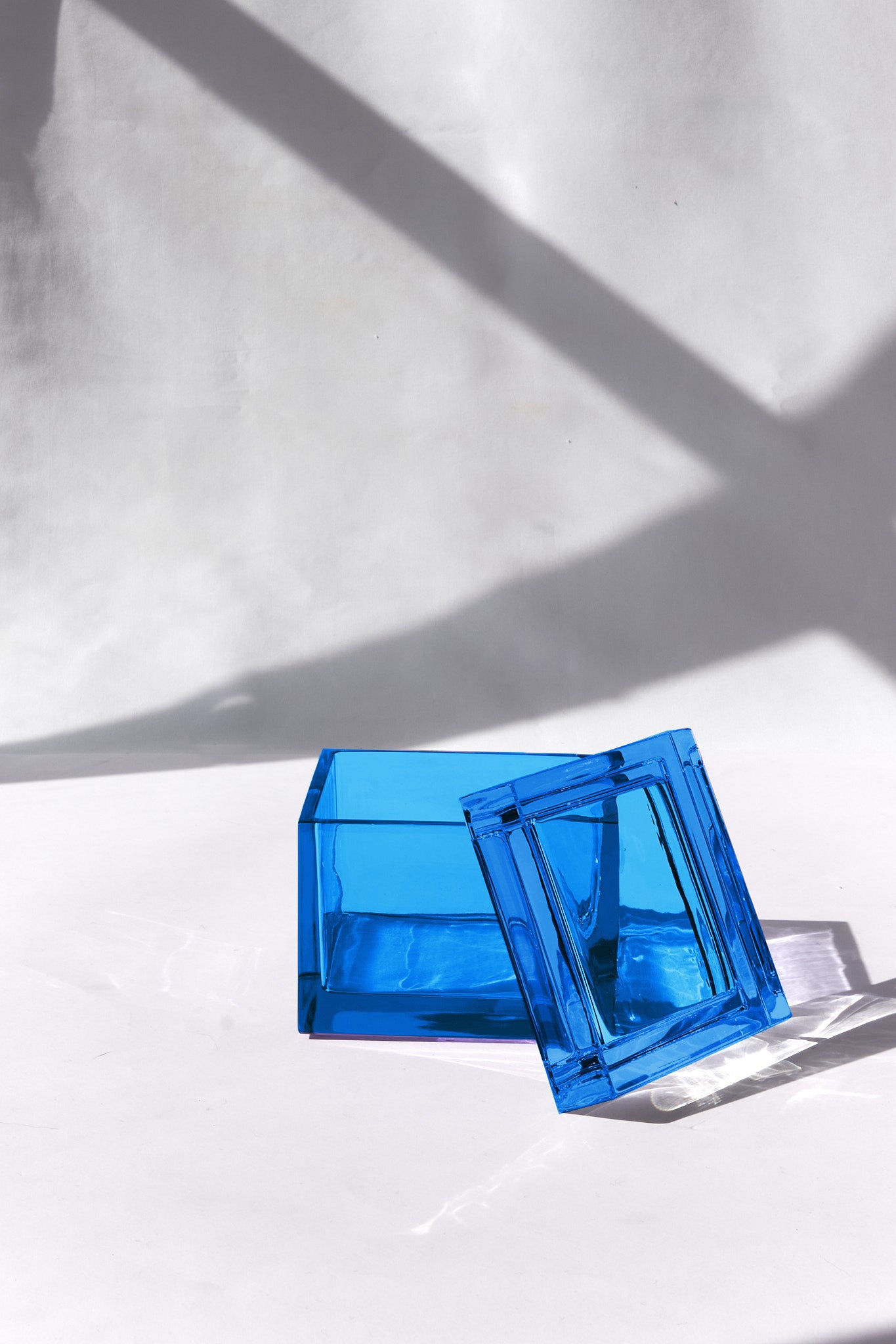 Palmi — Hand-Blown Crystal Box, Turquoise