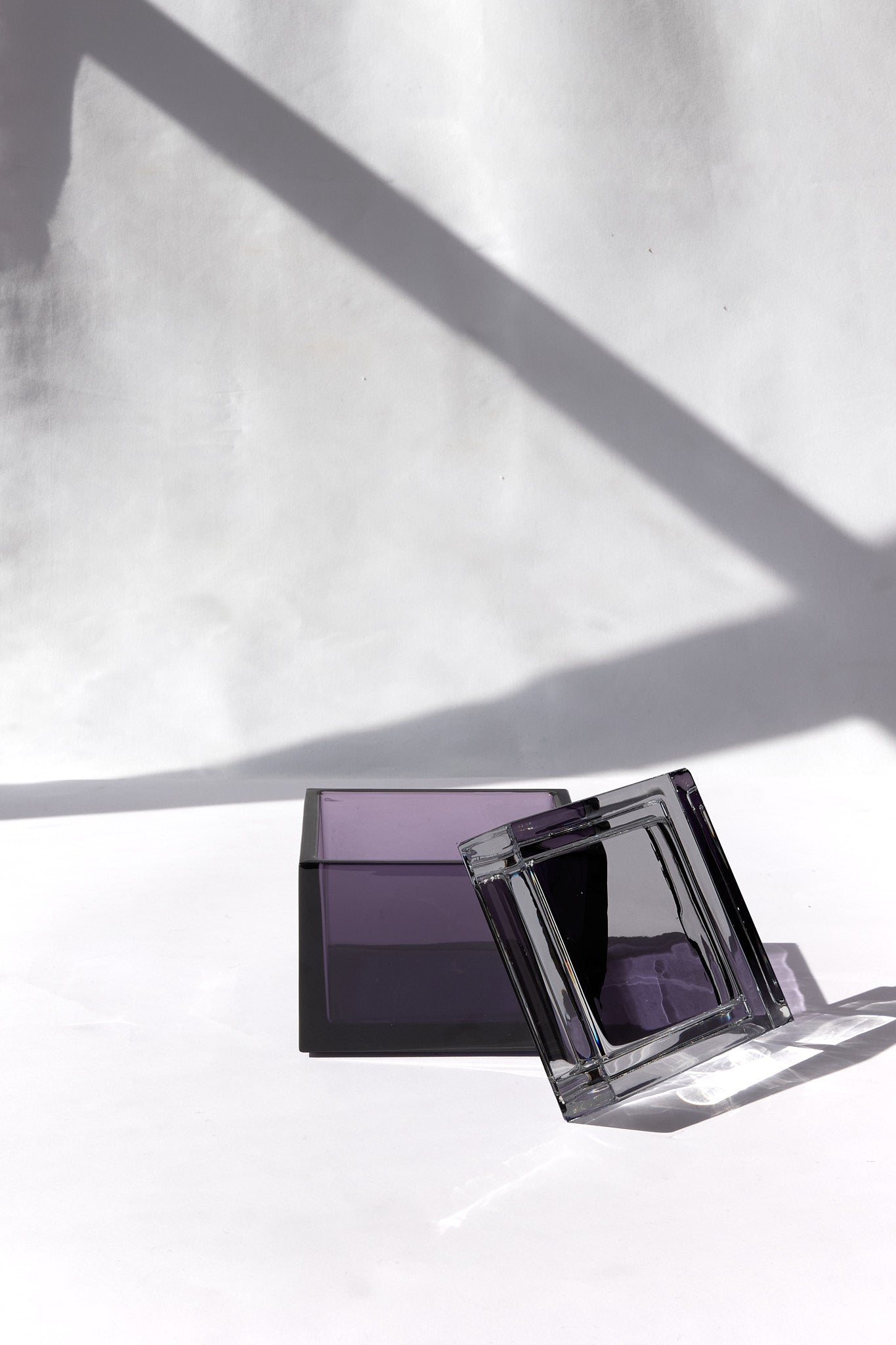 Palmi — Hand-Blown Crystal Box, Violet + Grey