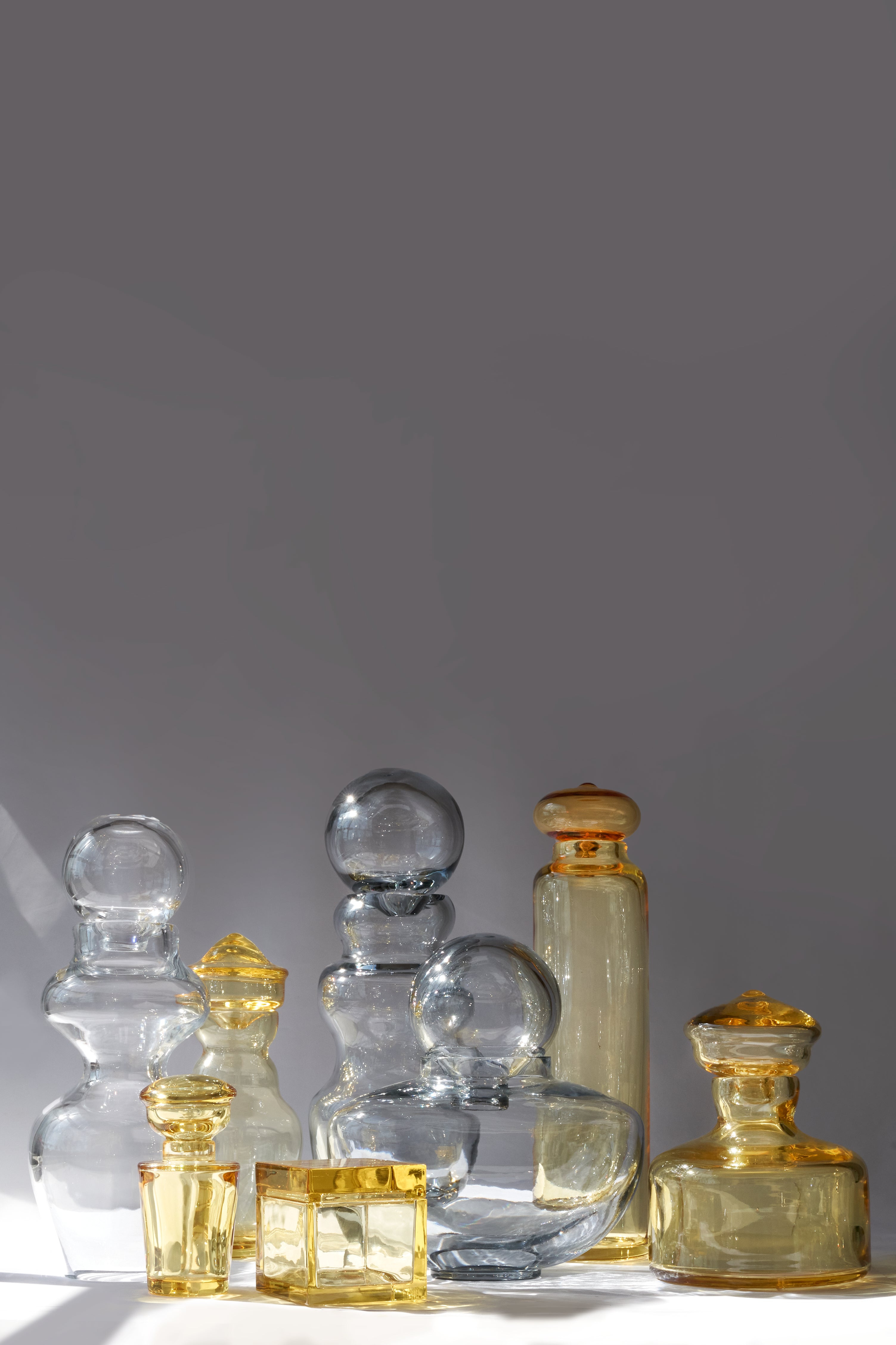 Palmi — Hand-Blown Crystal Box, Yellow