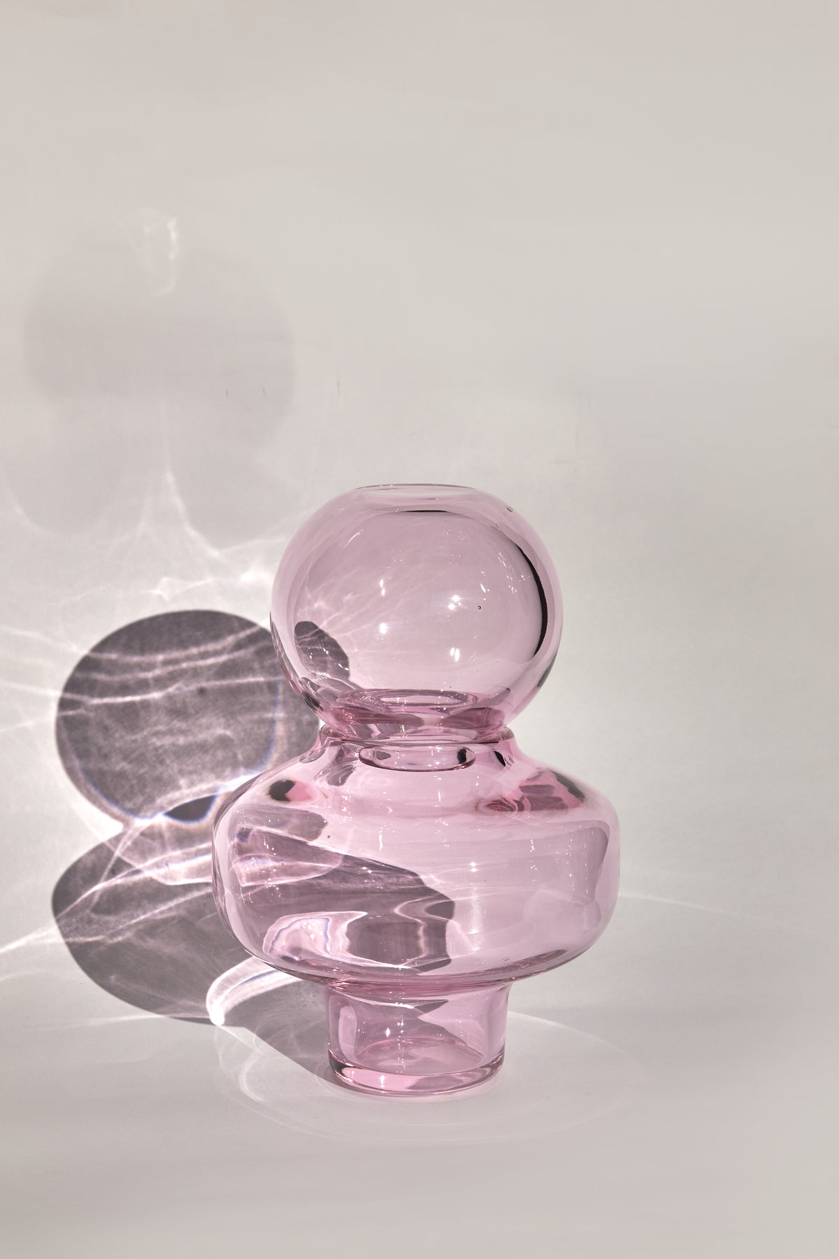 Scalea — Vaso in Cristallo Soffiato a Mano, Rosa, Due Pezzi